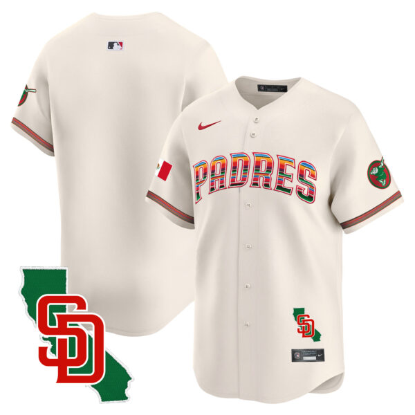 Men's Padres Mexico California Patch Vapor Premier Limited Jersey – All Stitched - Image 24