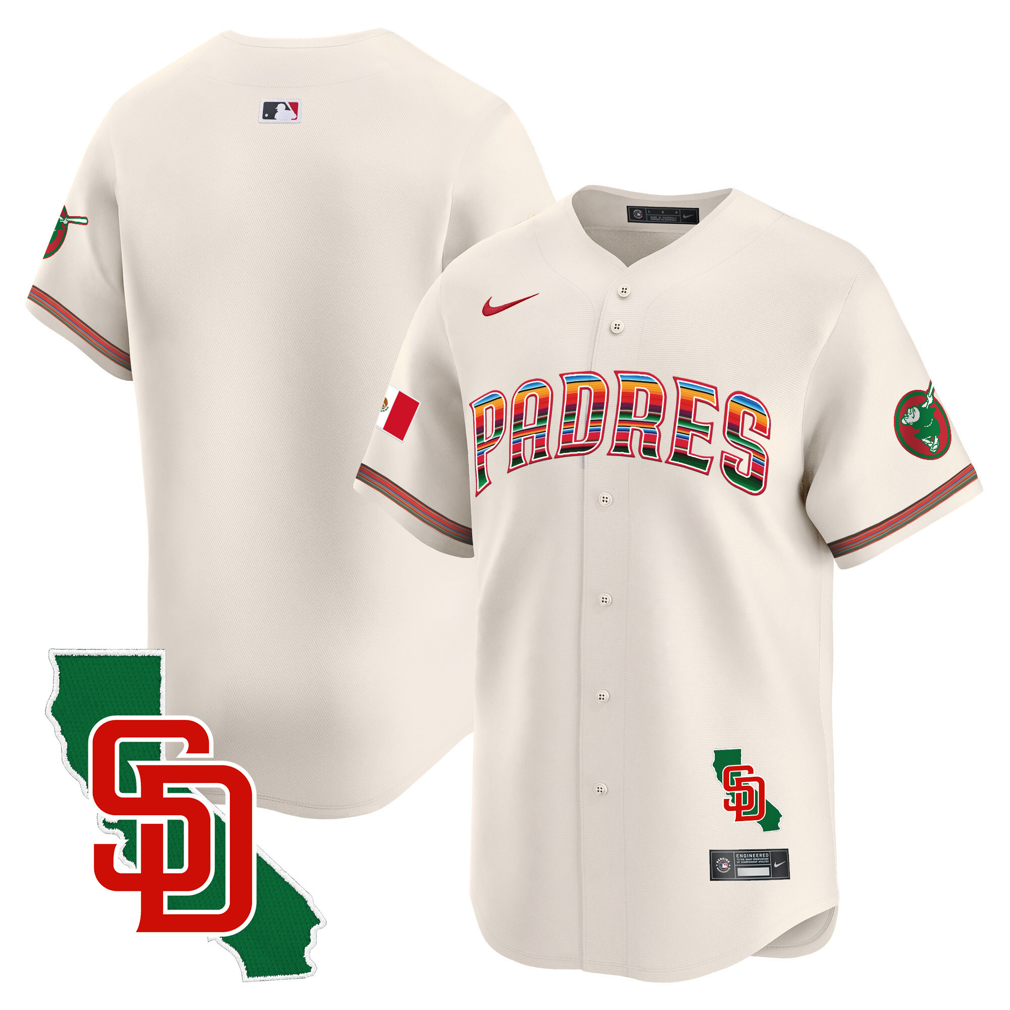 Men's Padres Mexico California Patch Vapor Premier Limited Jersey – All Stitched - Image 24