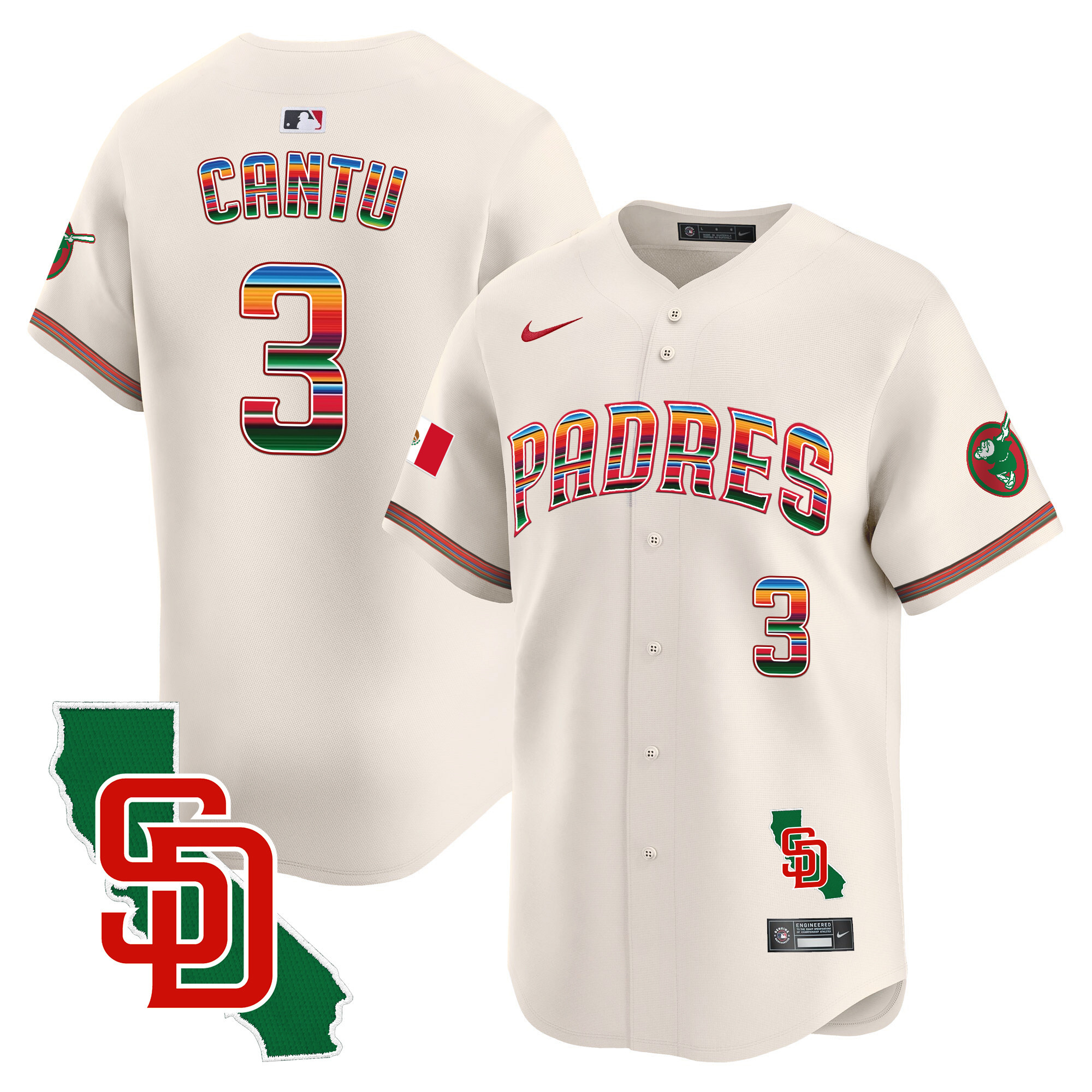 Men's Padres Mexico California Patch Vapor Premier Limited Jersey – All Stitched - Image 23