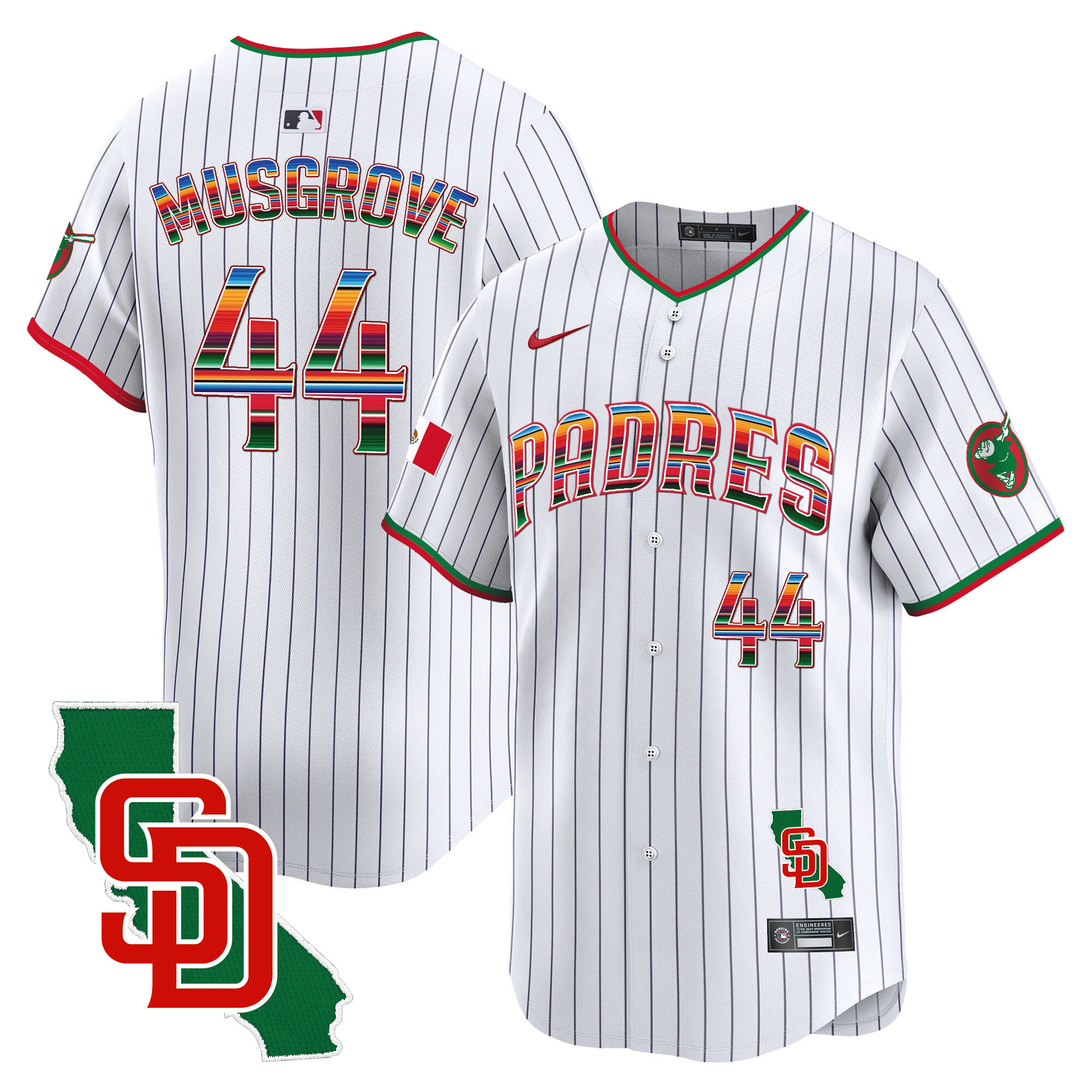 Men's Padres Mexico California Patch Vapor Premier Limited Jersey – All Stitched - Image 30