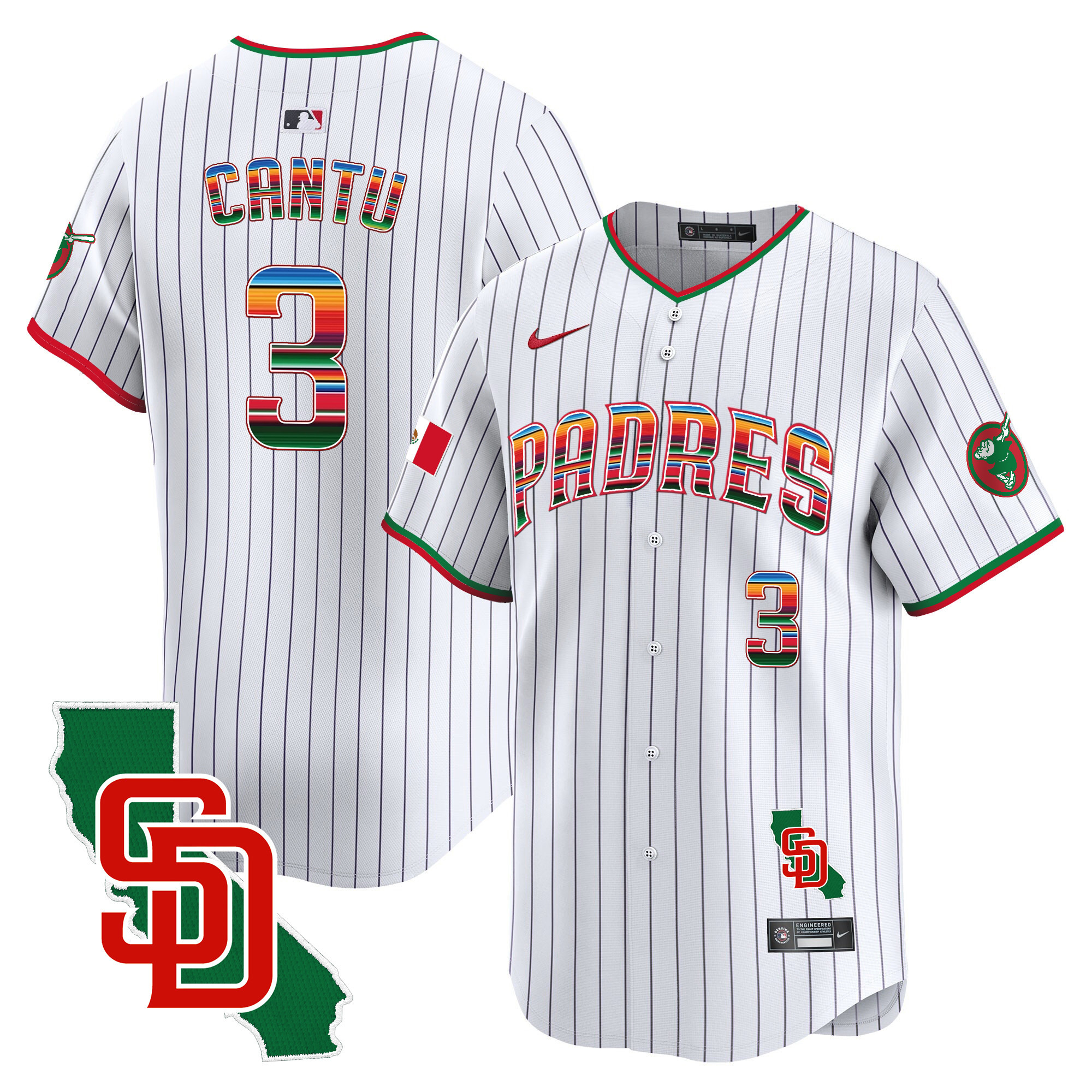 Men's Padres Mexico California Patch Vapor Premier Limited Jersey – All Stitched - Image 31