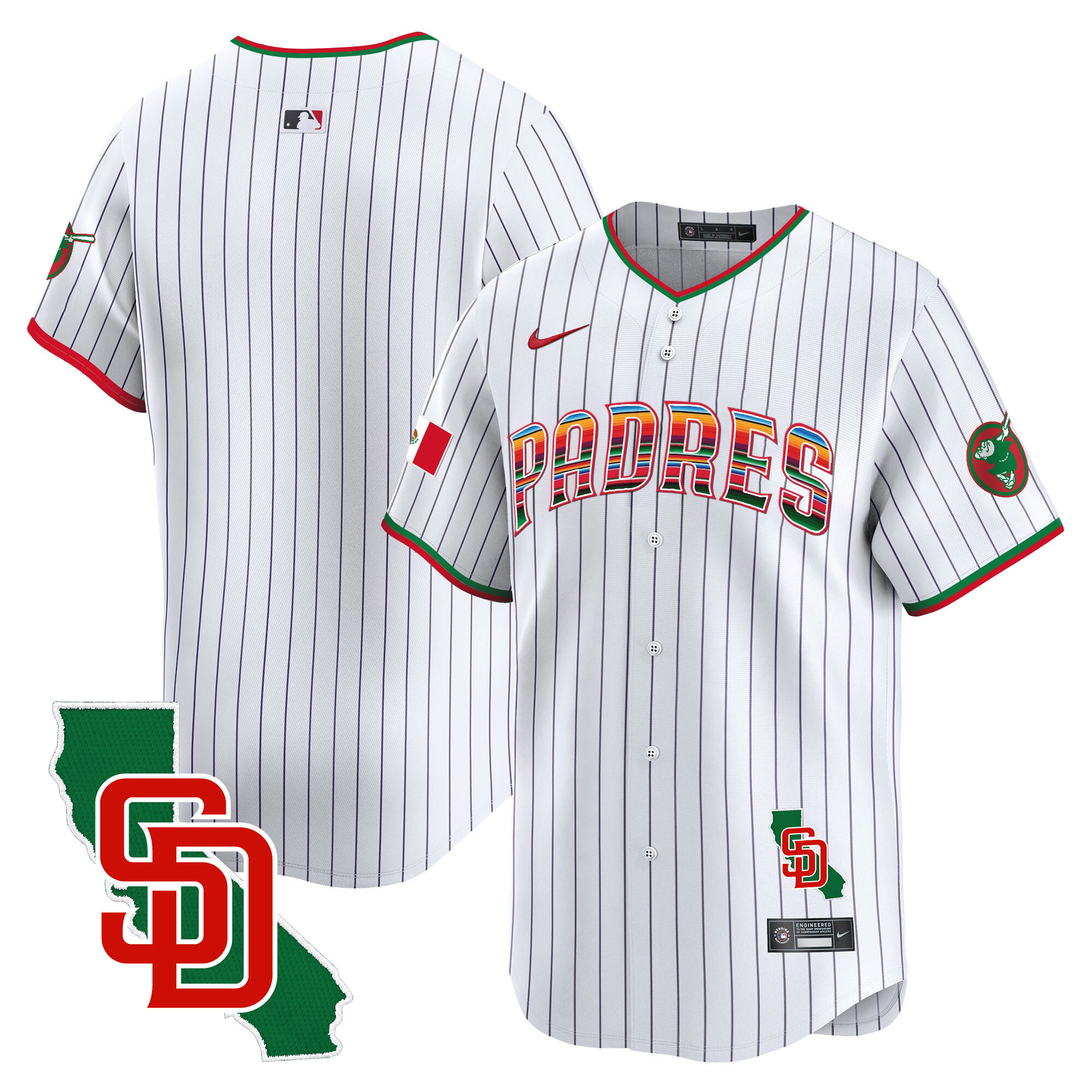 Men's Padres Mexico California Patch Vapor Premier Limited Jersey – All Stitched - Image 32