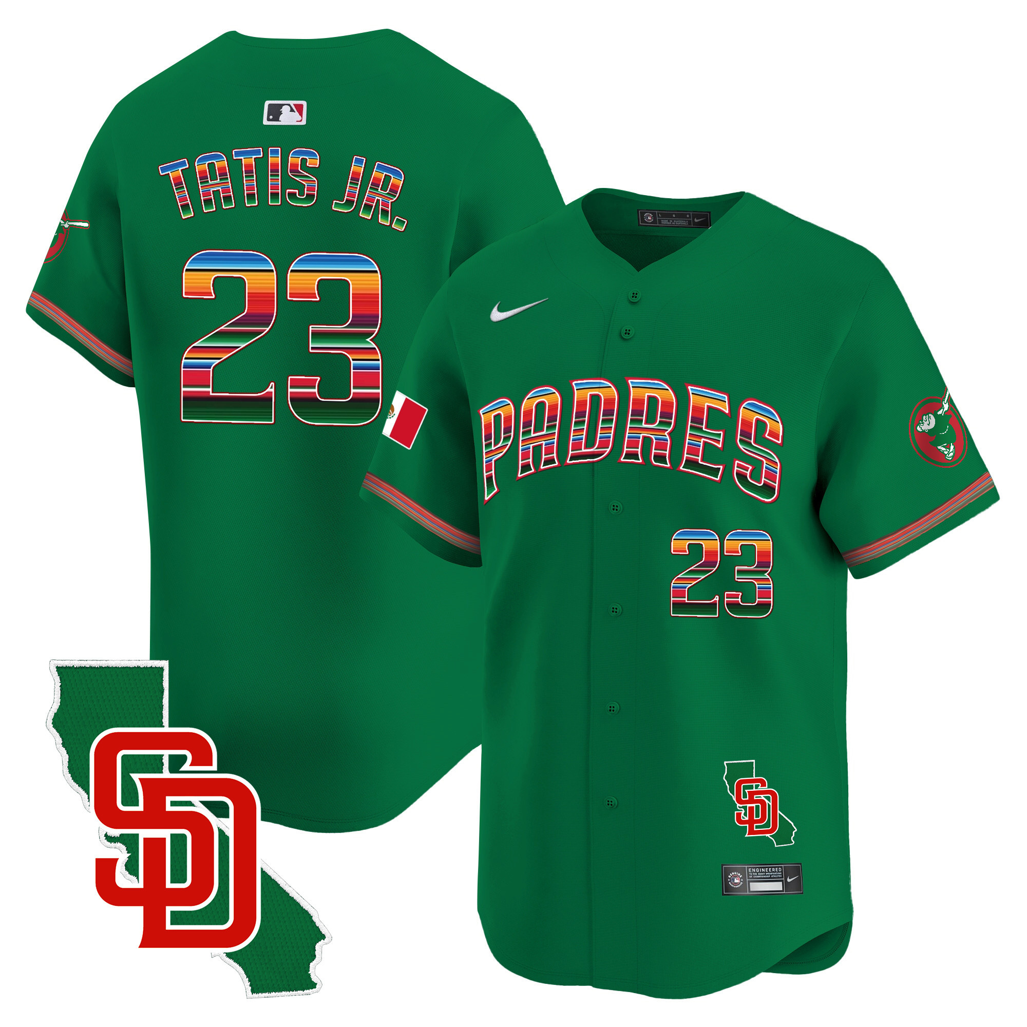 Men's Padres Mexico California Patch Vapor Premier Limited Jersey – All Stitched - Image 33