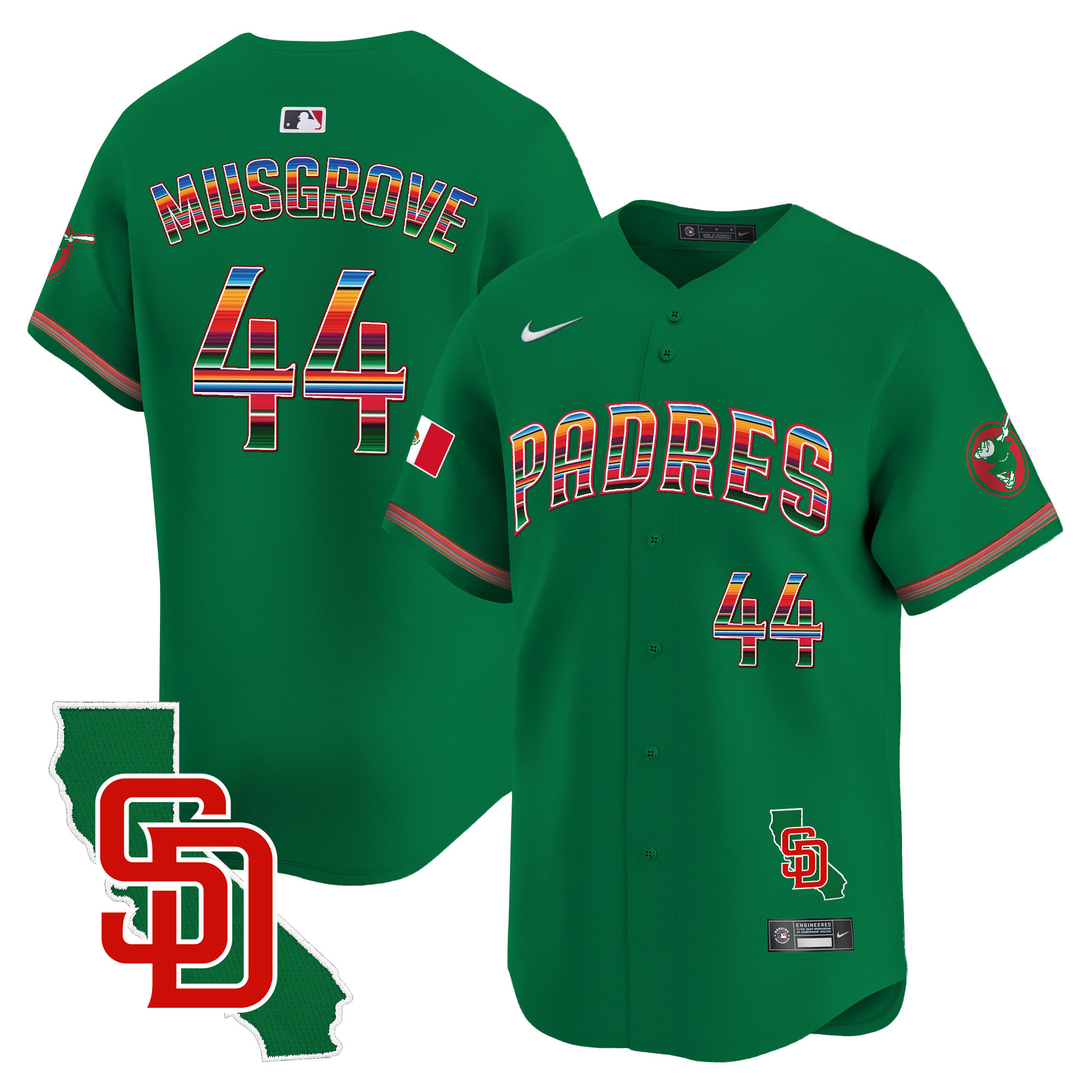 Men's Padres Mexico California Patch Vapor Premier Limited Jersey – All Stitched - Image 38