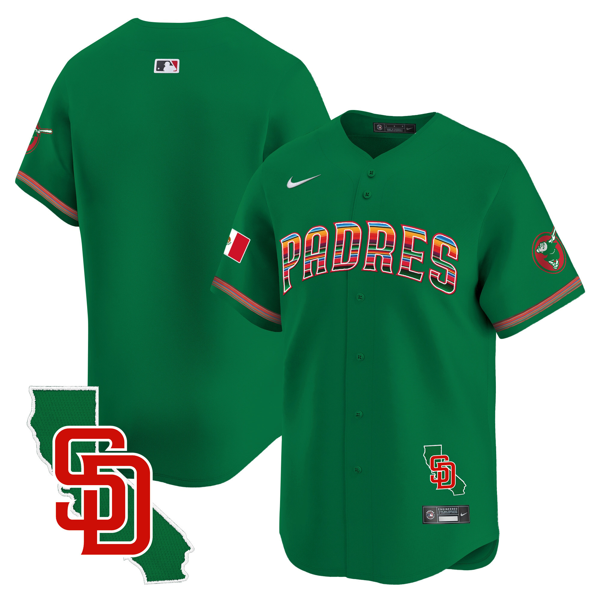 Men's Padres Mexico California Patch Vapor Premier Limited Jersey – All Stitched - Image 40