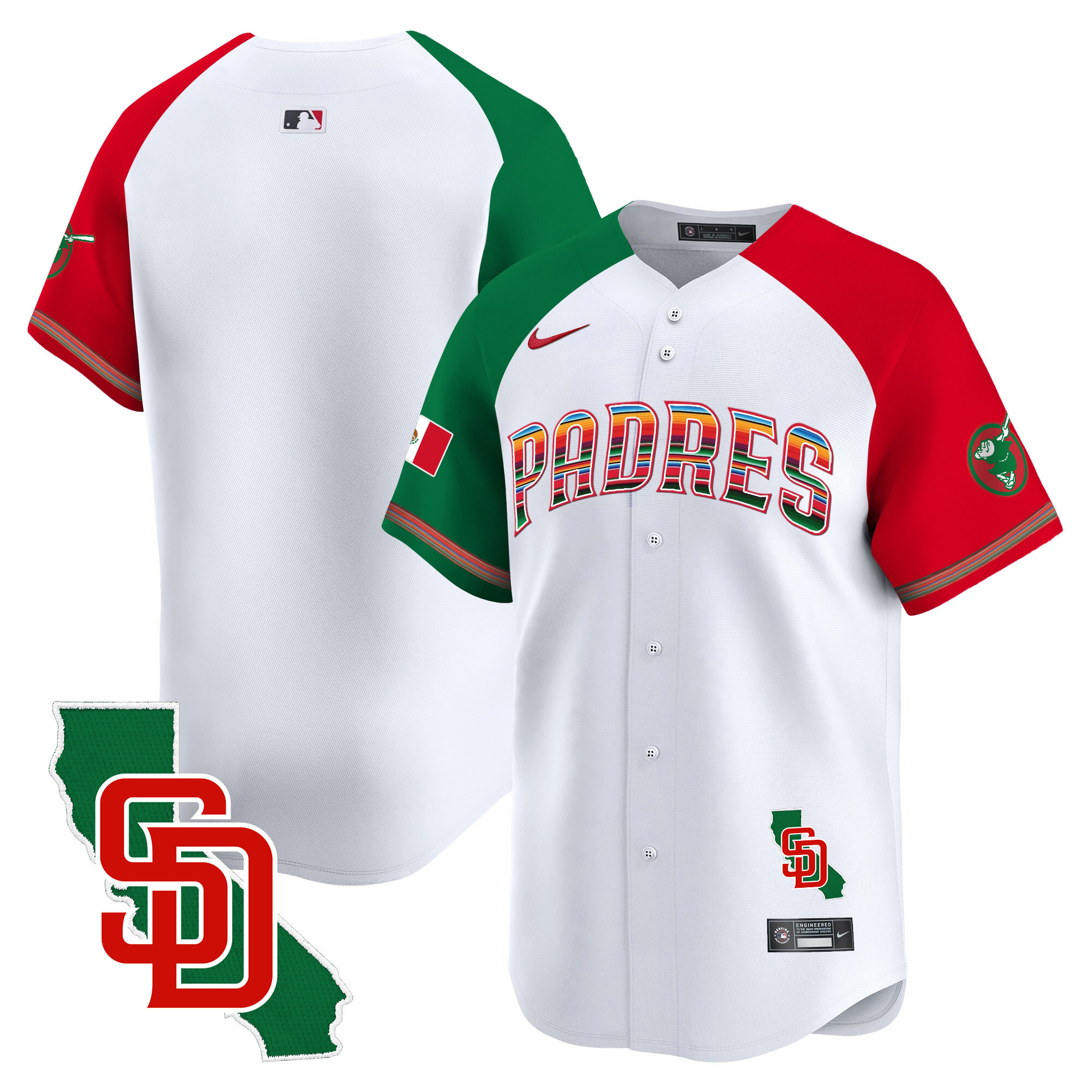 Men's Padres Mexico California Patch Vapor Premier Limited Jersey – All Stitched - Image 48