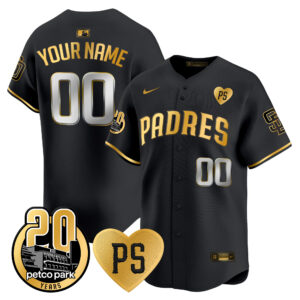 Padres “For Peter” & Petco Park 20th Patch Vapor Premier Limited Custom Jersey - All Stitched