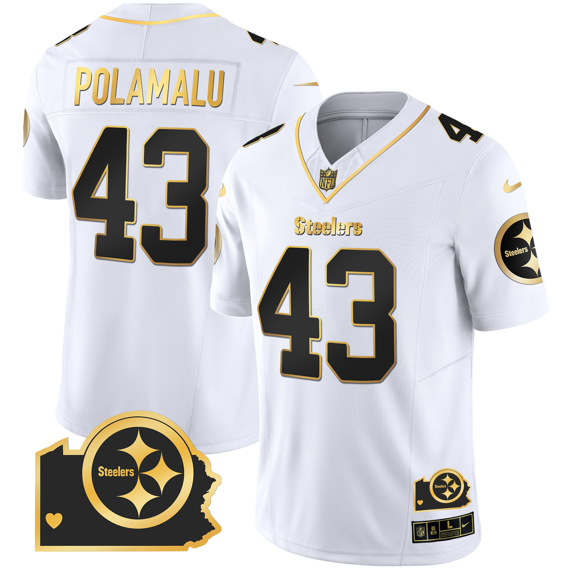 Men's Steelers Home Patch Gold Vapor Jersey - All Stitched - Image 27