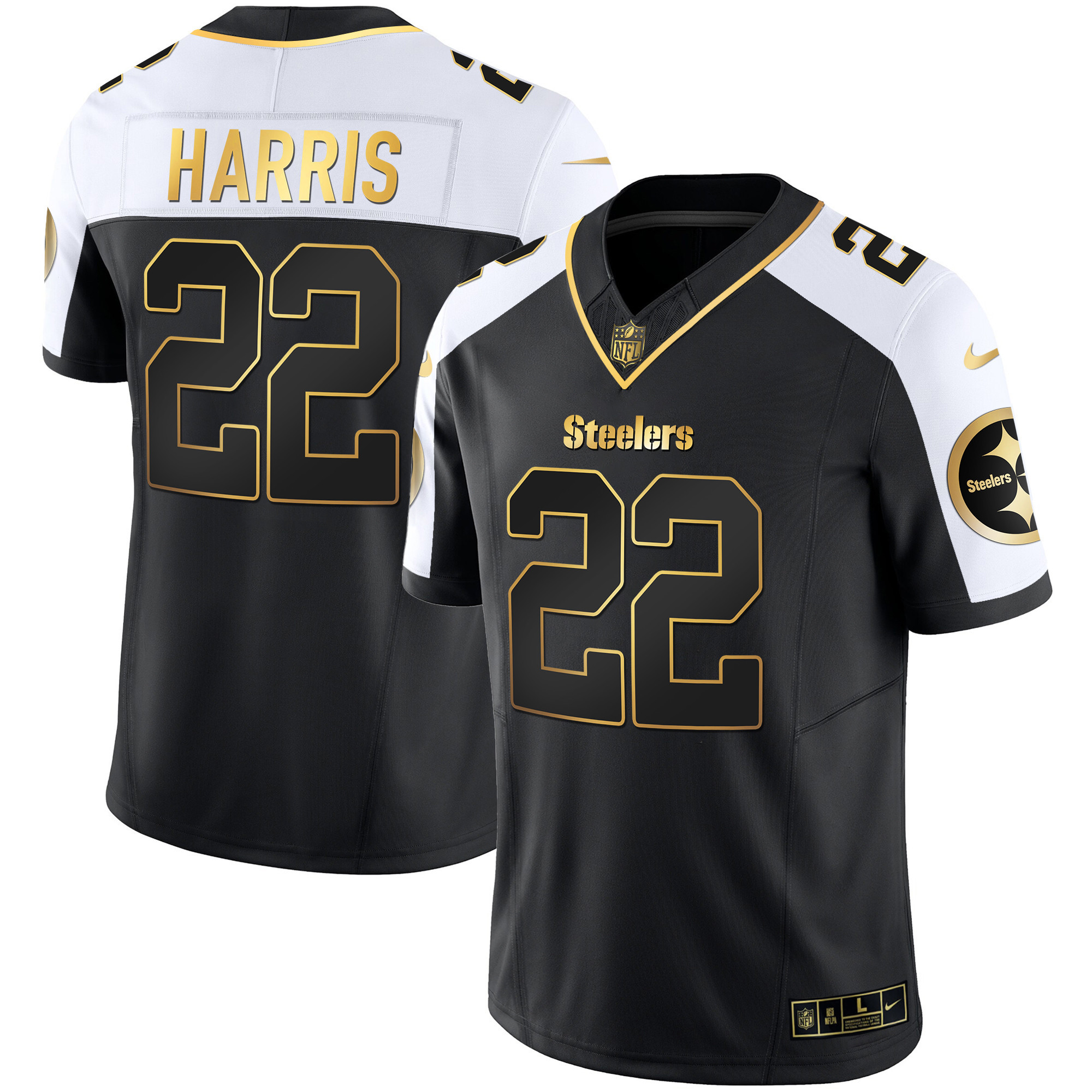 Men's Steelers Gold Vapor Jersey V2 - All Stitched - Image 5