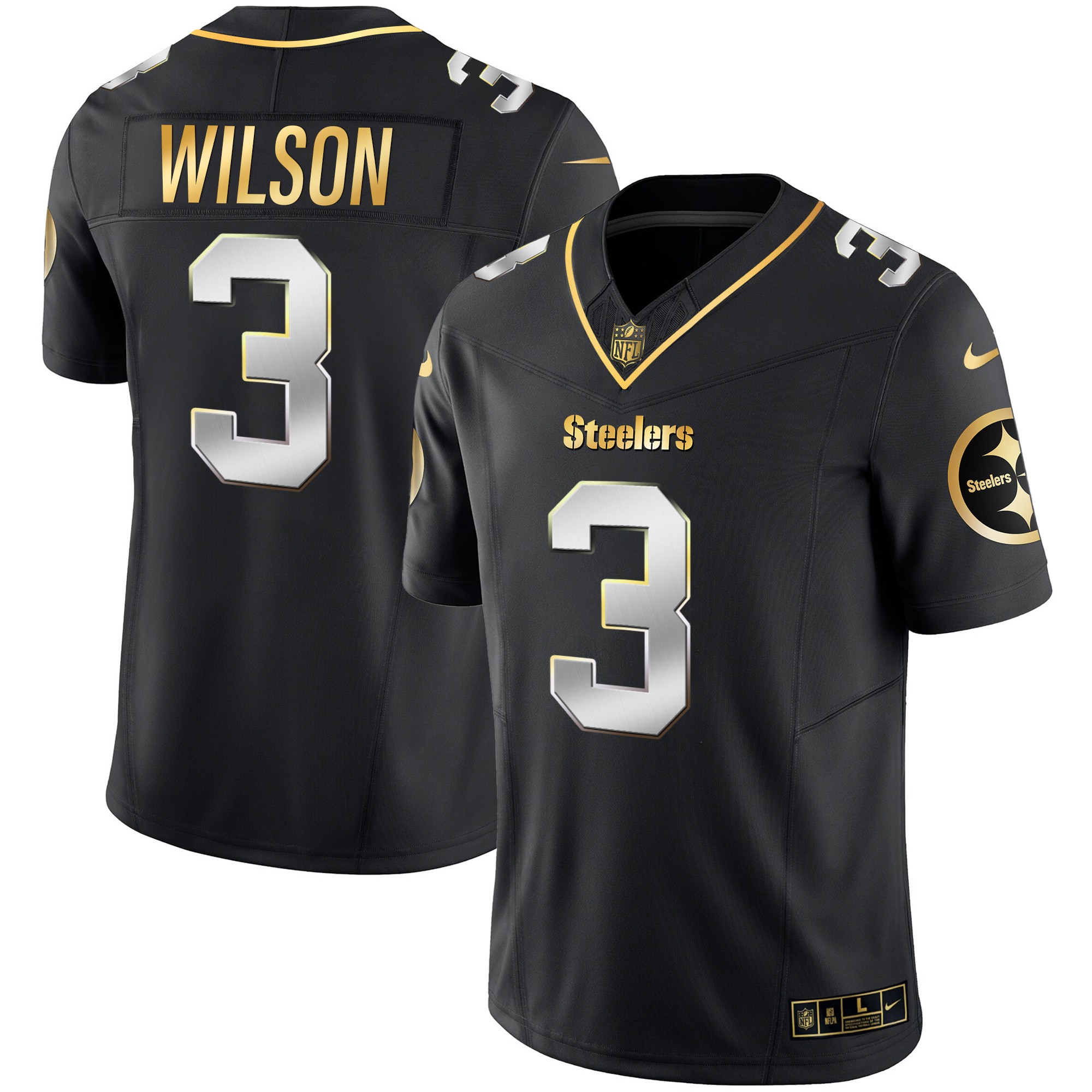 Men's Steelers Gold Vapor Jersey V2 - All Stitched - Image 8