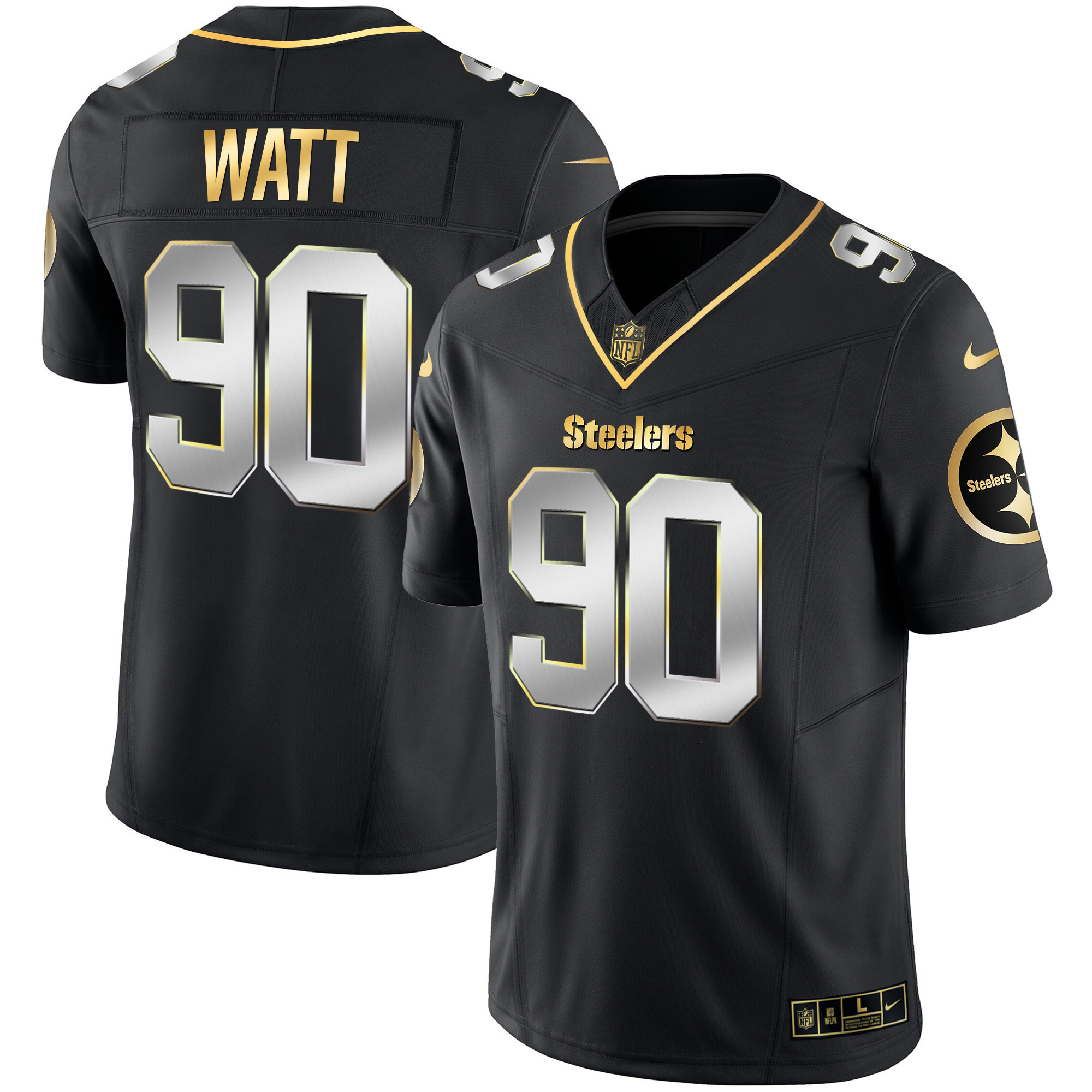 Men's Steelers Gold Vapor Jersey V2 - All Stitched - Image 10