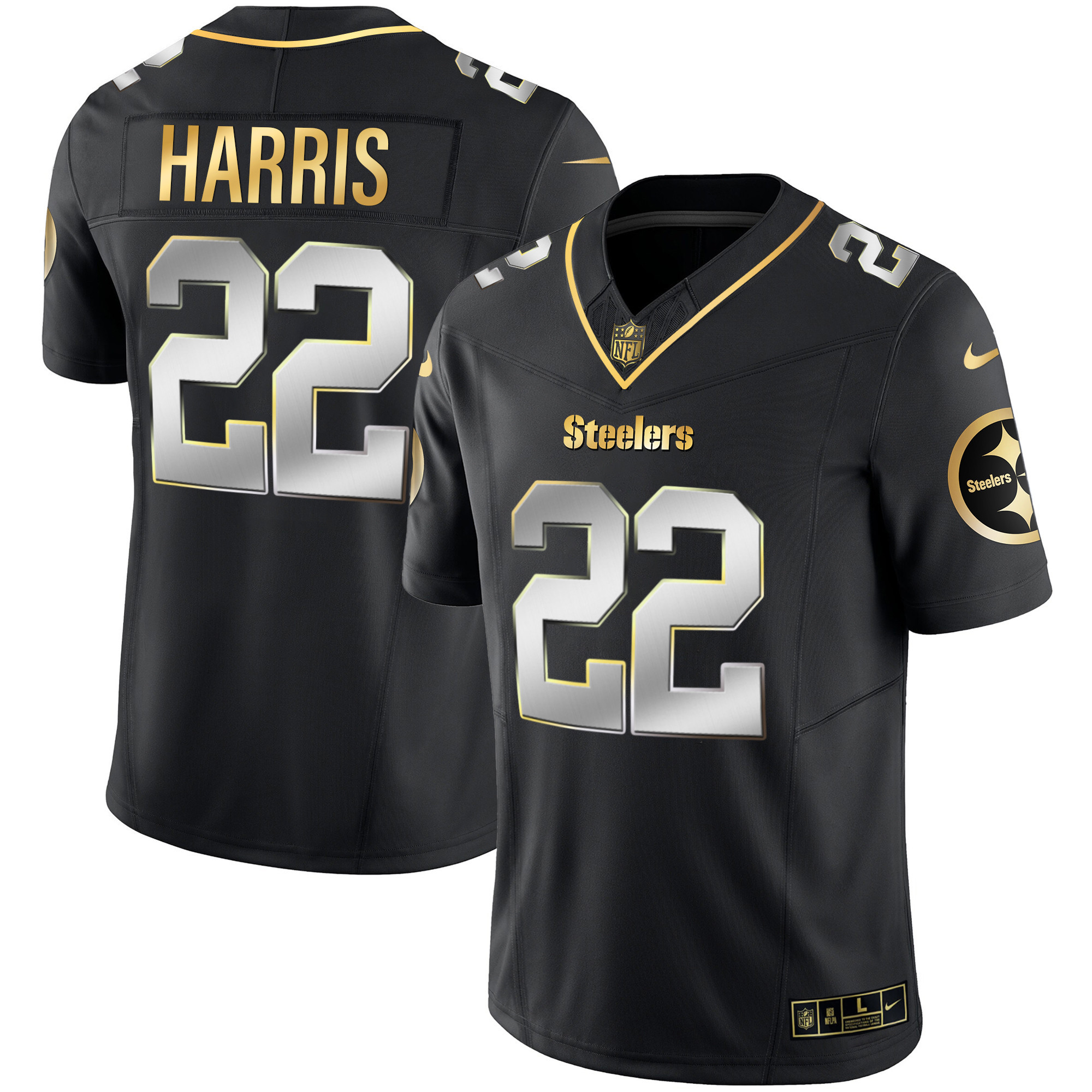 Men's Steelers Gold Vapor Jersey V2 - All Stitched - Image 12