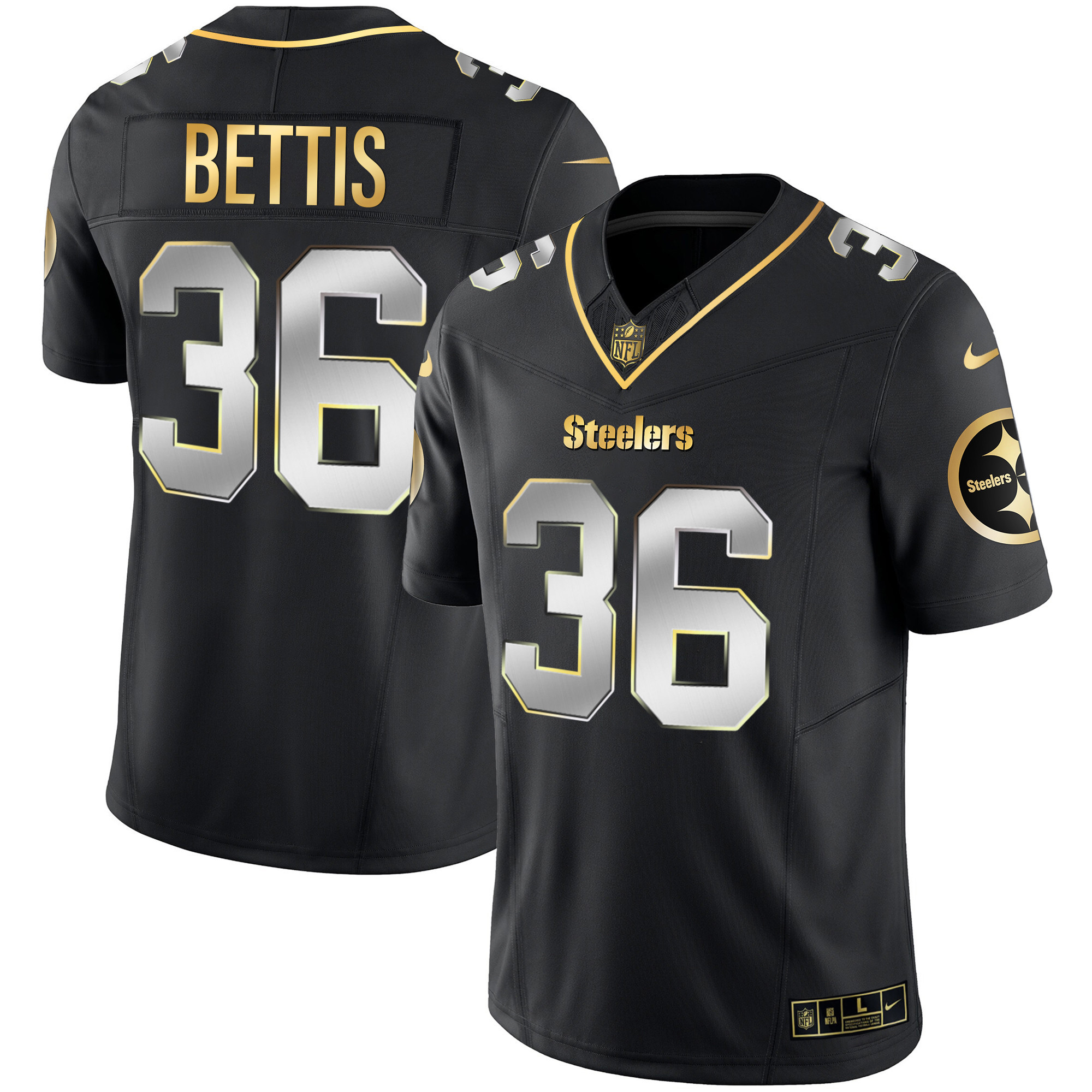 Men's Steelers Gold Vapor Jersey V2 - All Stitched - Image 14