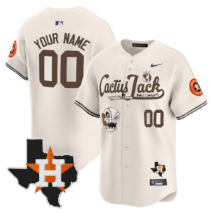 Houston Astros Cactus Jack Patch Vapor Premier Limited Custom Jersey V8 - Stitched