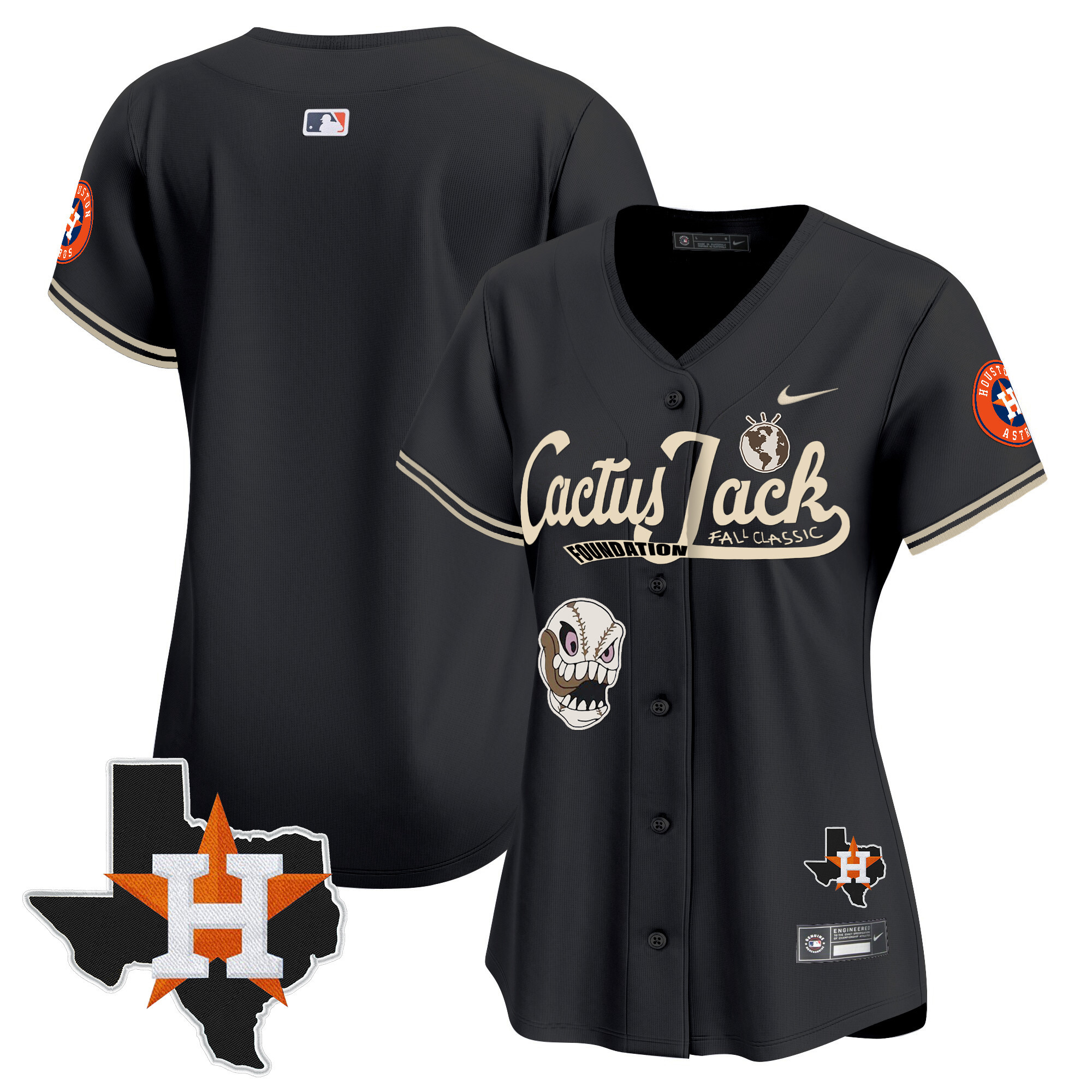 Women's Houston Astros Cactus Jack Patch Vapor Premier Limited Jersey V8 - Stitched - Image 27