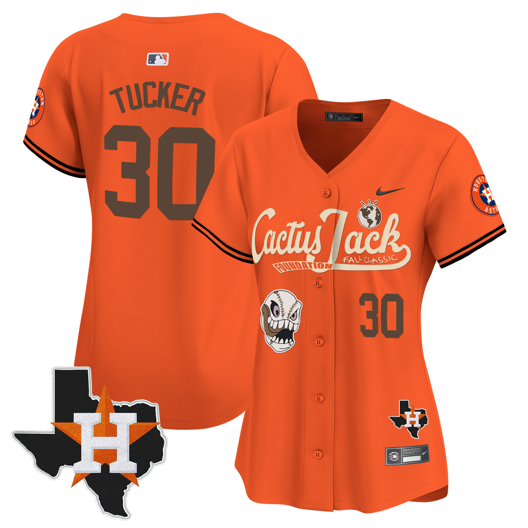 Women's Houston Astros Cactus Jack Patch Vapor Premier Limited Jersey V8 - Stitched - Image 35