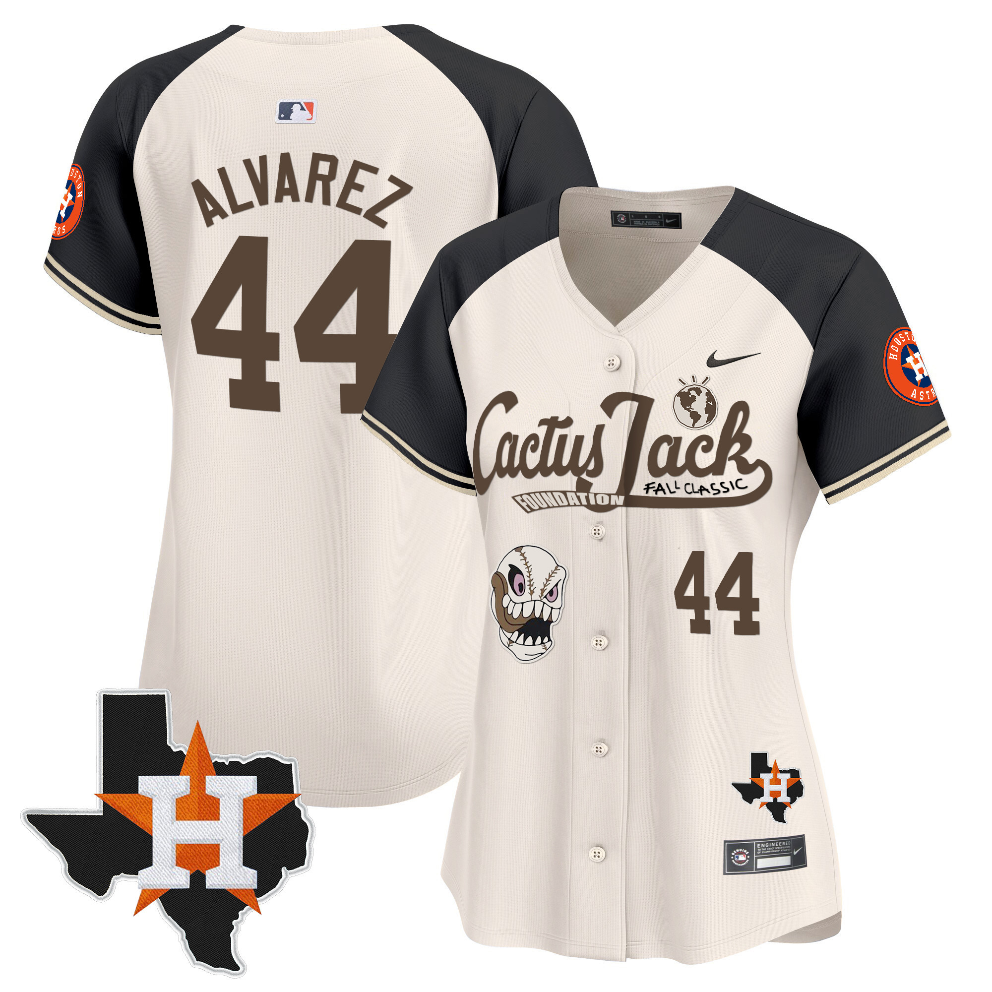 Women's Houston Astros Cactus Jack Patch Vapor Premier Limited Jersey V8 - Stitched - Image 51