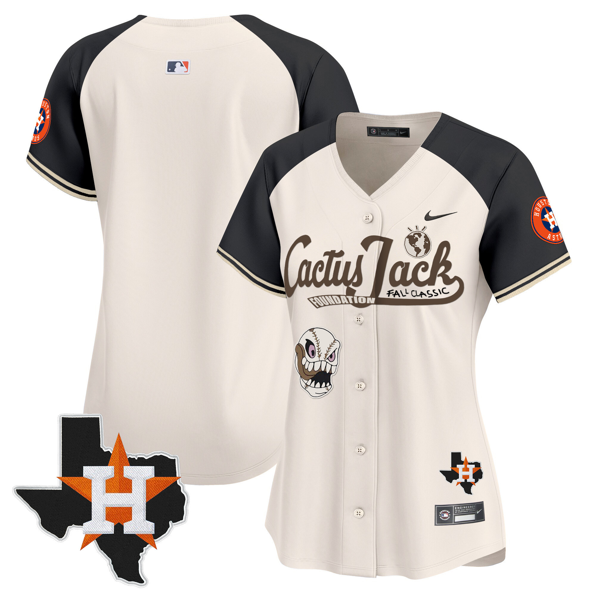 Women's Houston Astros Cactus Jack Patch Vapor Premier Limited Jersey V8 - Stitched - Image 54