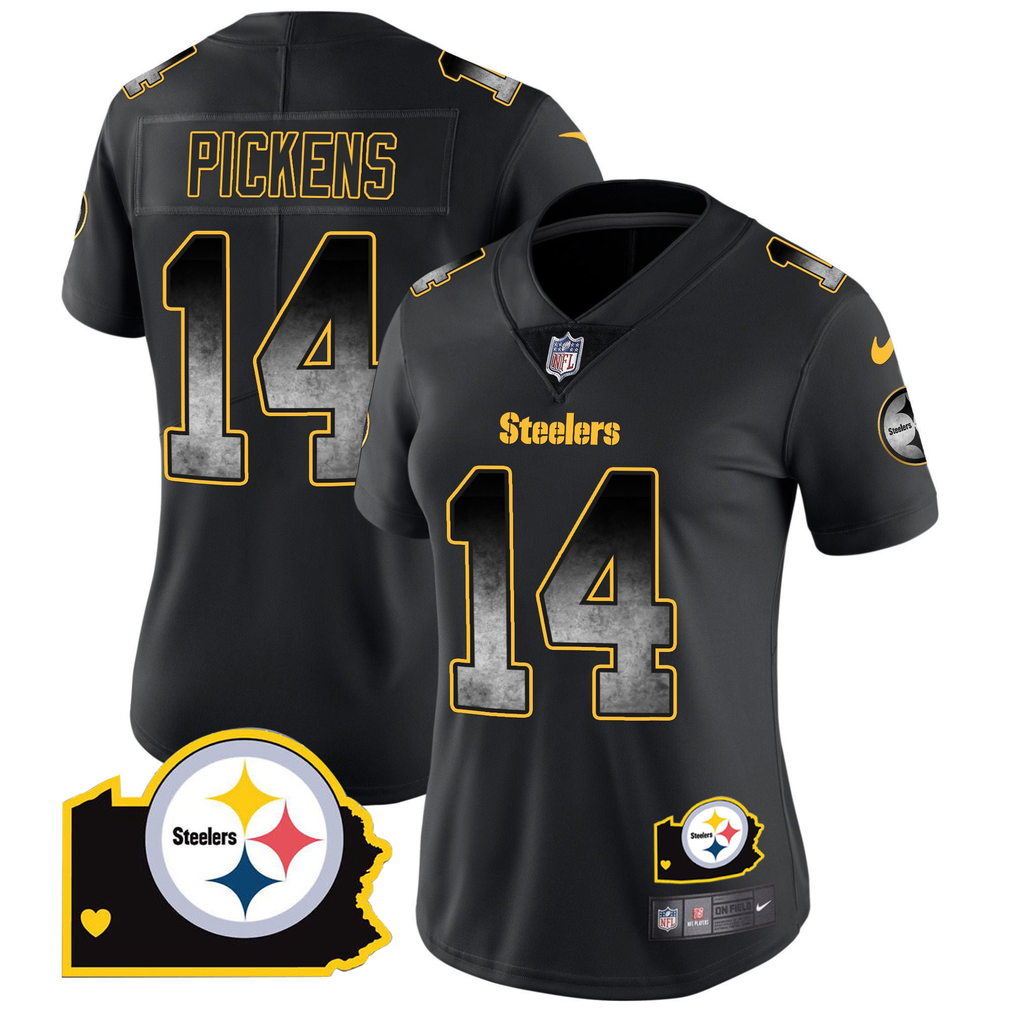 Women's Steelers Arch Smoke Home Patch Vapor Jersey - All Stitched - Image 4
