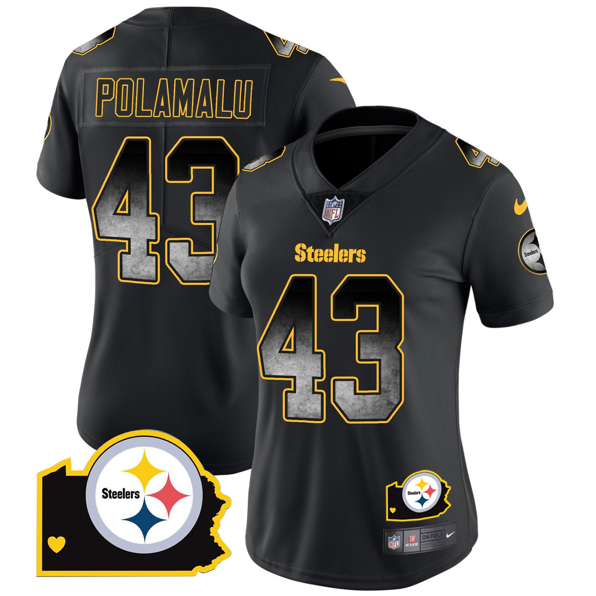 Women's Steelers Arch Smoke Home Patch Vapor Jersey - All Stitched - Image 6