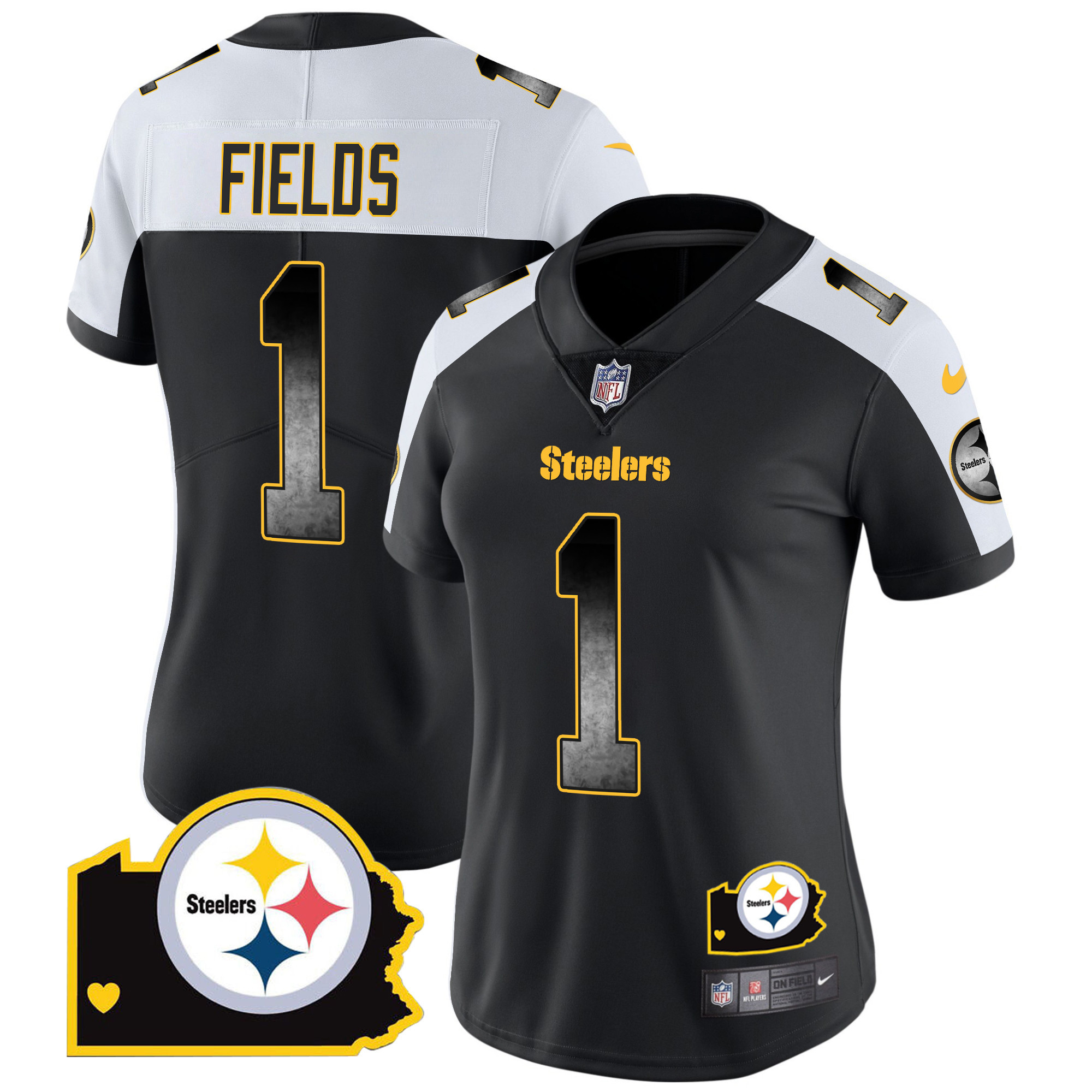 Women's Steelers Arch Smoke Home Patch Vapor Jersey - All Stitched - Image 8
