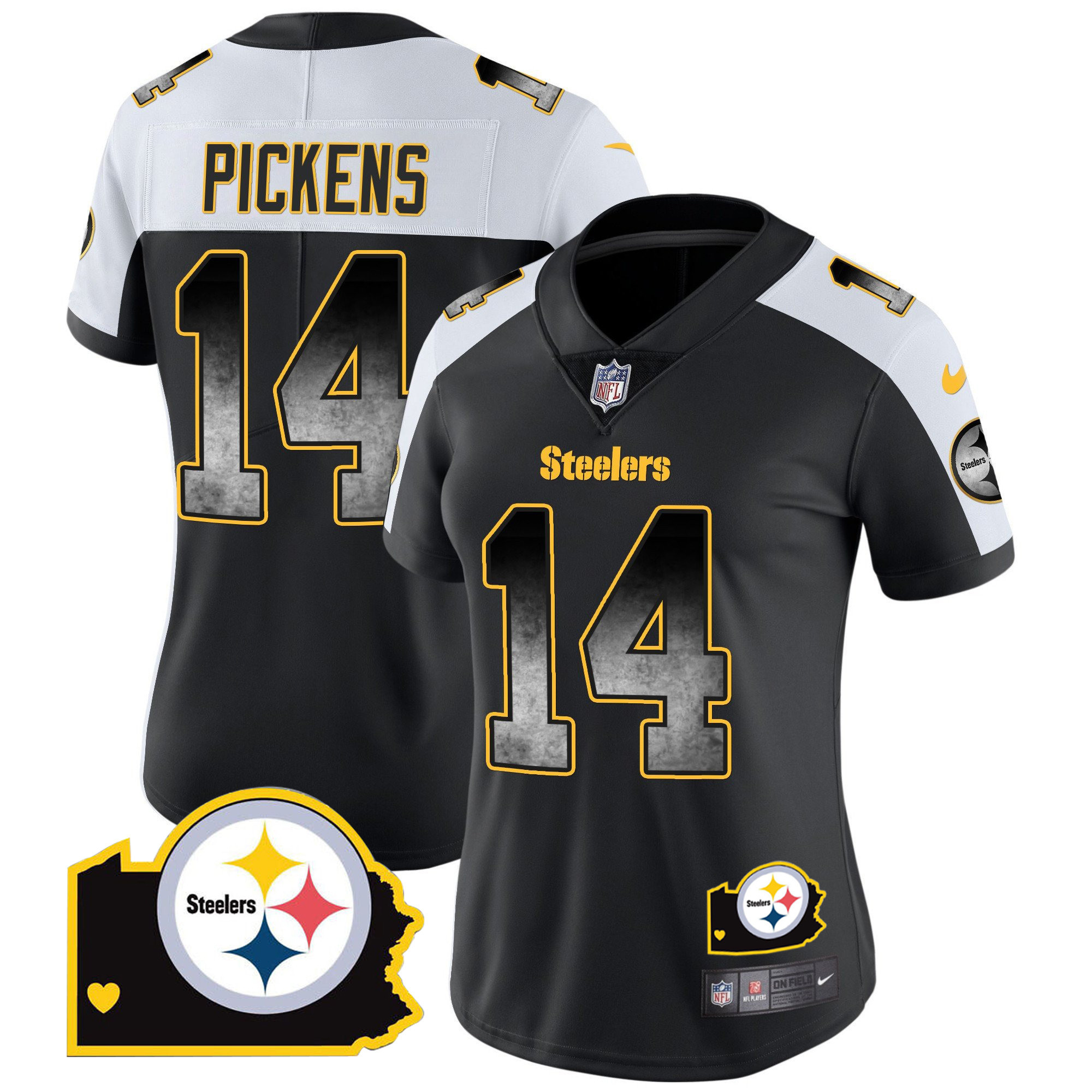 Women's Steelers Arch Smoke Home Patch Vapor Jersey - All Stitched - Image 11