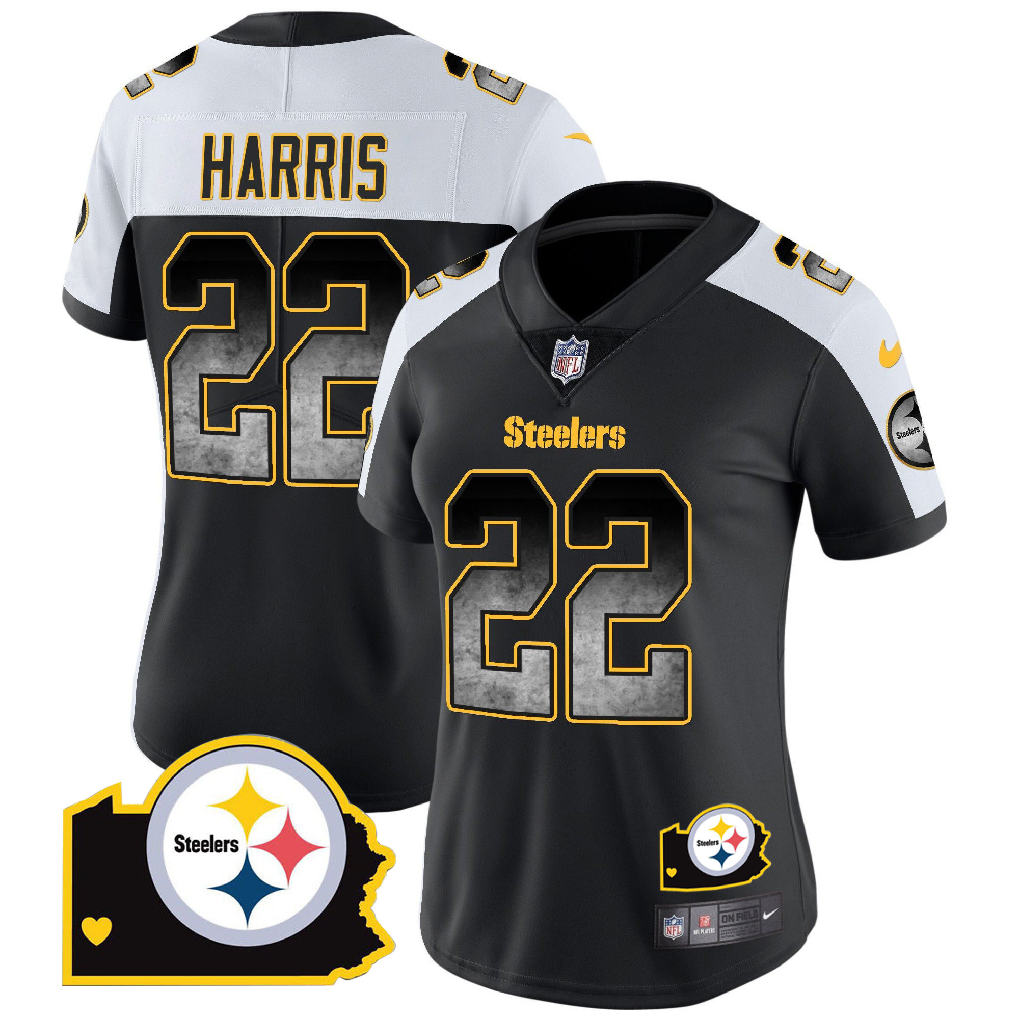 Women's Steelers Arch Smoke Home Patch Vapor Jersey - All Stitched - Image 12