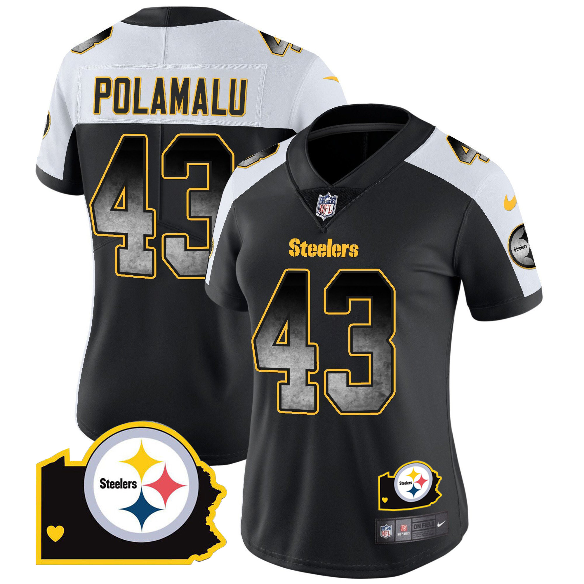 Women's Steelers Arch Smoke Home Patch Vapor Jersey - All Stitched - Image 13
