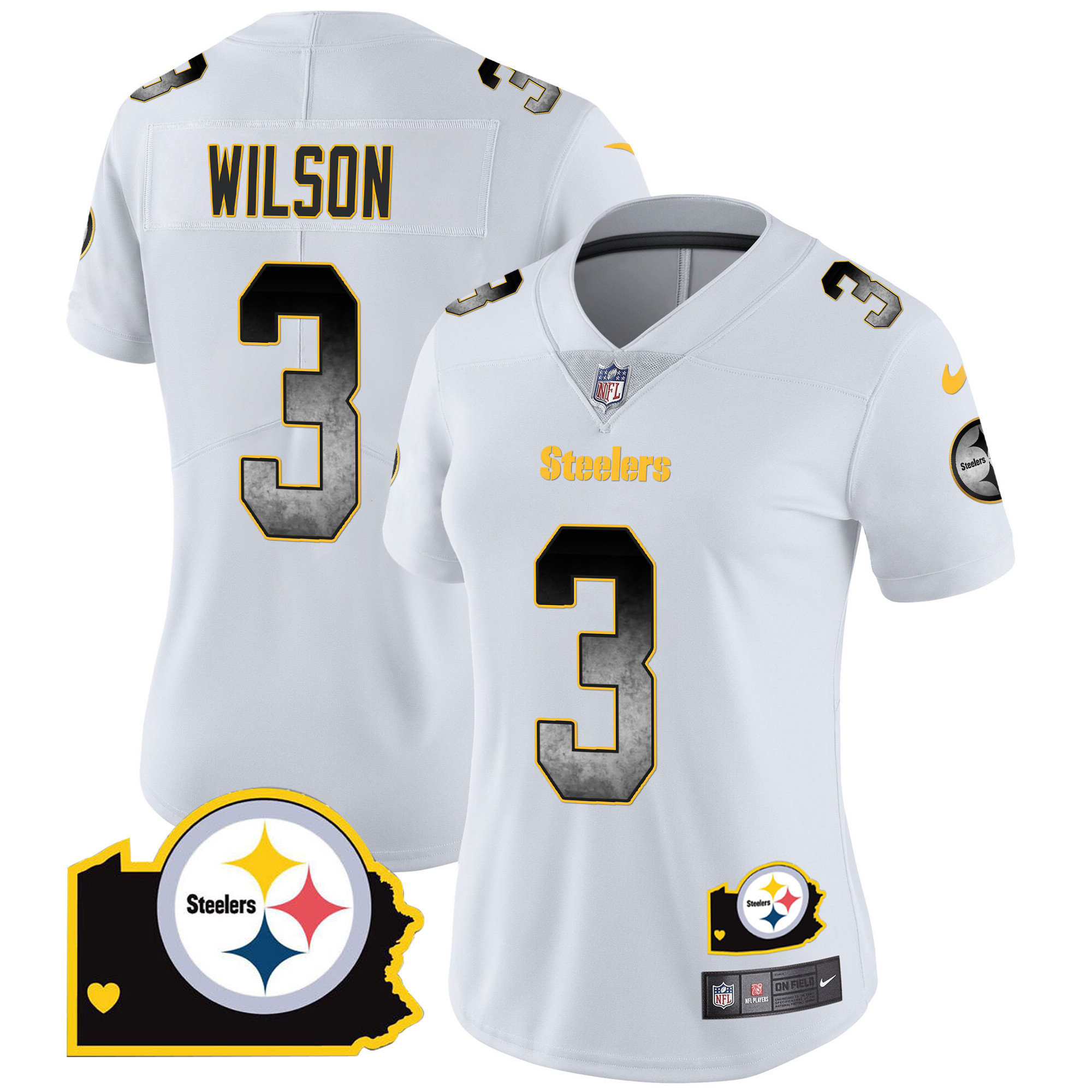 Women's Steelers Arch Smoke Home Patch Vapor Jersey - All Stitched - Image 16