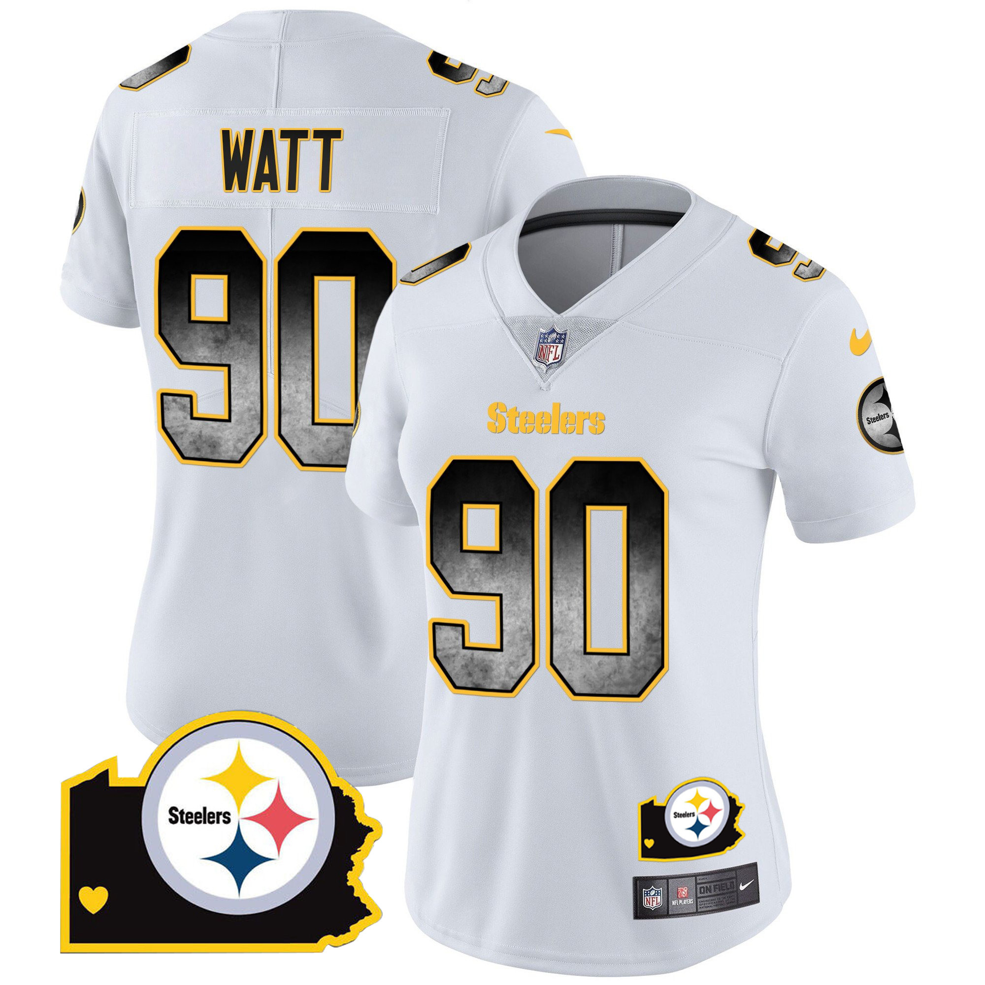 Women's Steelers Arch Smoke Home Patch Vapor Jersey - All Stitched - Image 17