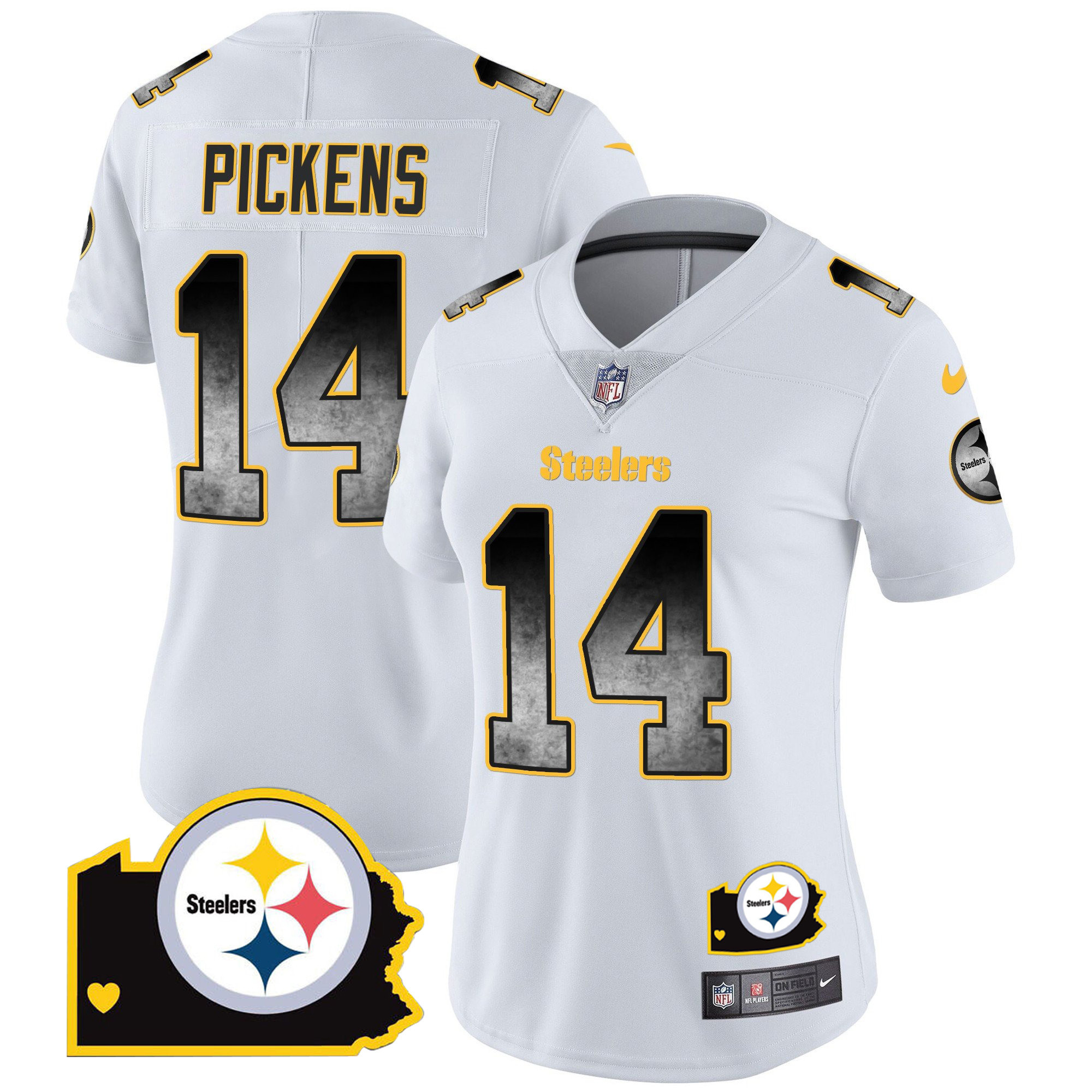 Women's Steelers Arch Smoke Home Patch Vapor Jersey - All Stitched - Image 18