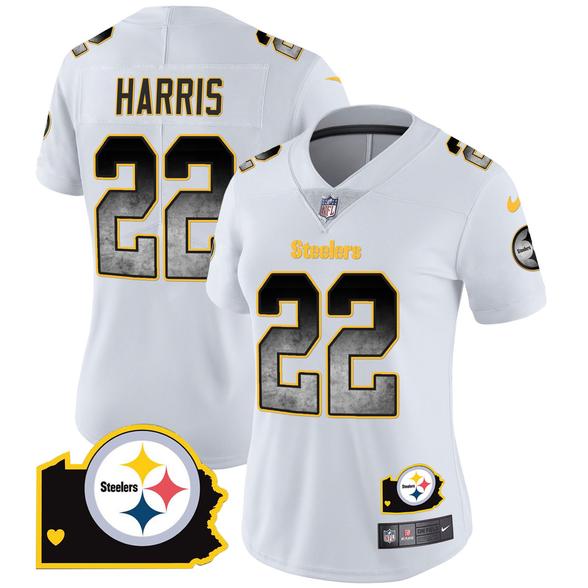 Women's Steelers Arch Smoke Home Patch Vapor Jersey - All Stitched - Image 19