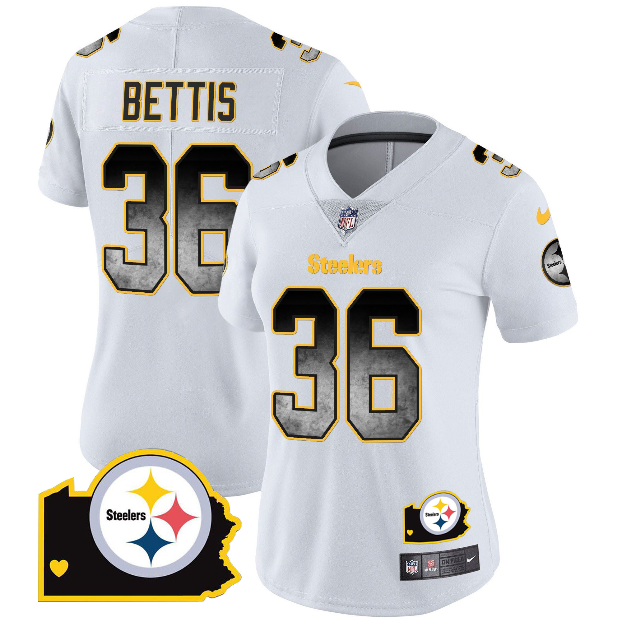 Women's Steelers Arch Smoke Home Patch Vapor Jersey - All Stitched - Image 21