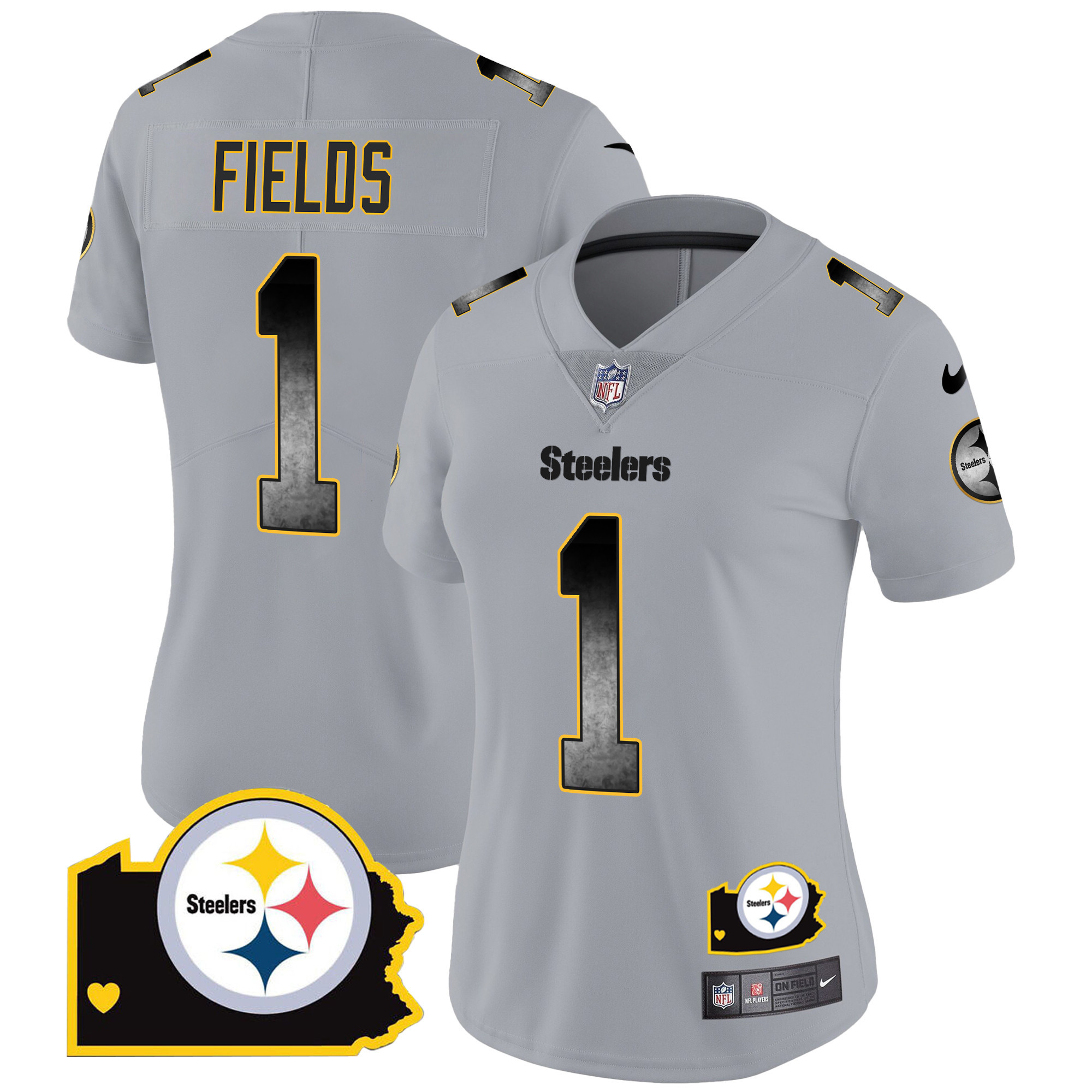 Women's Steelers Arch Smoke Home Patch Vapor Jersey - All Stitched - Image 22