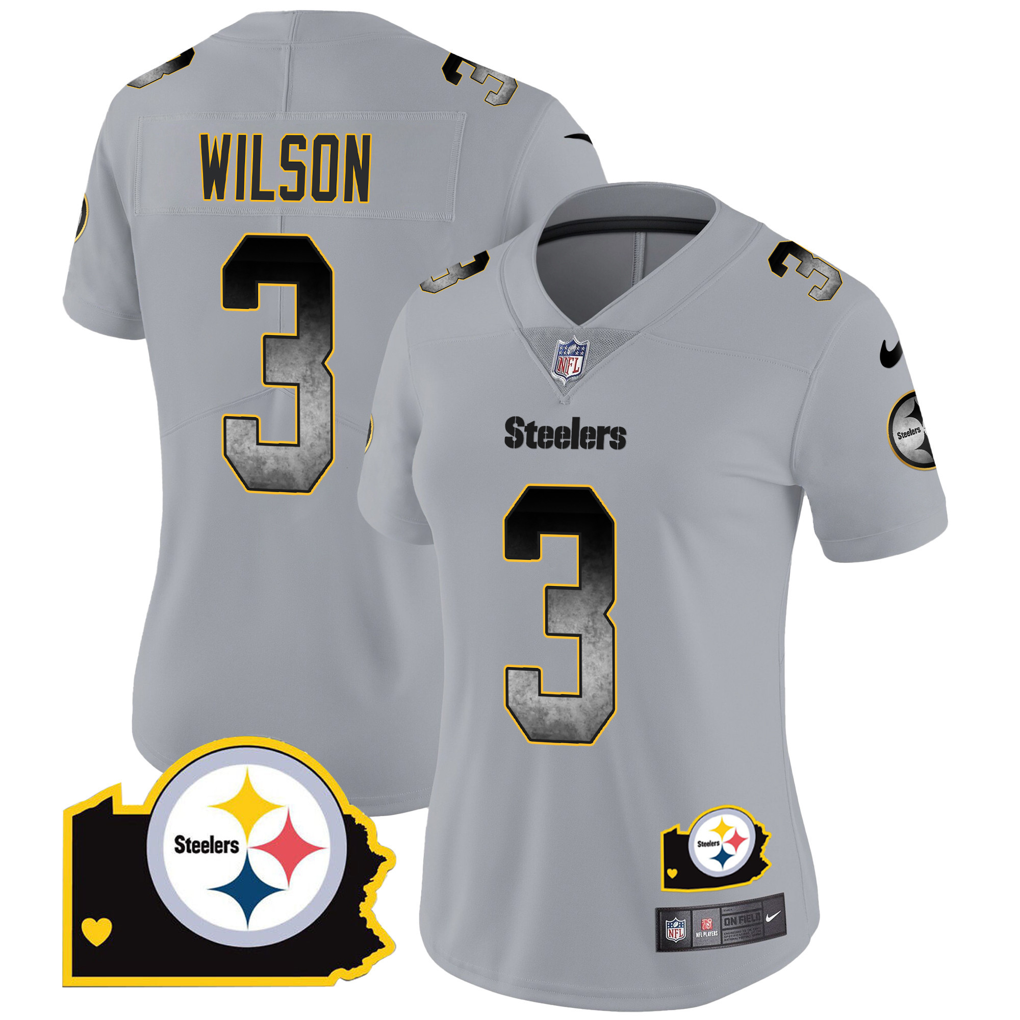 Women's Steelers Arch Smoke Home Patch Vapor Jersey - All Stitched - Image 23