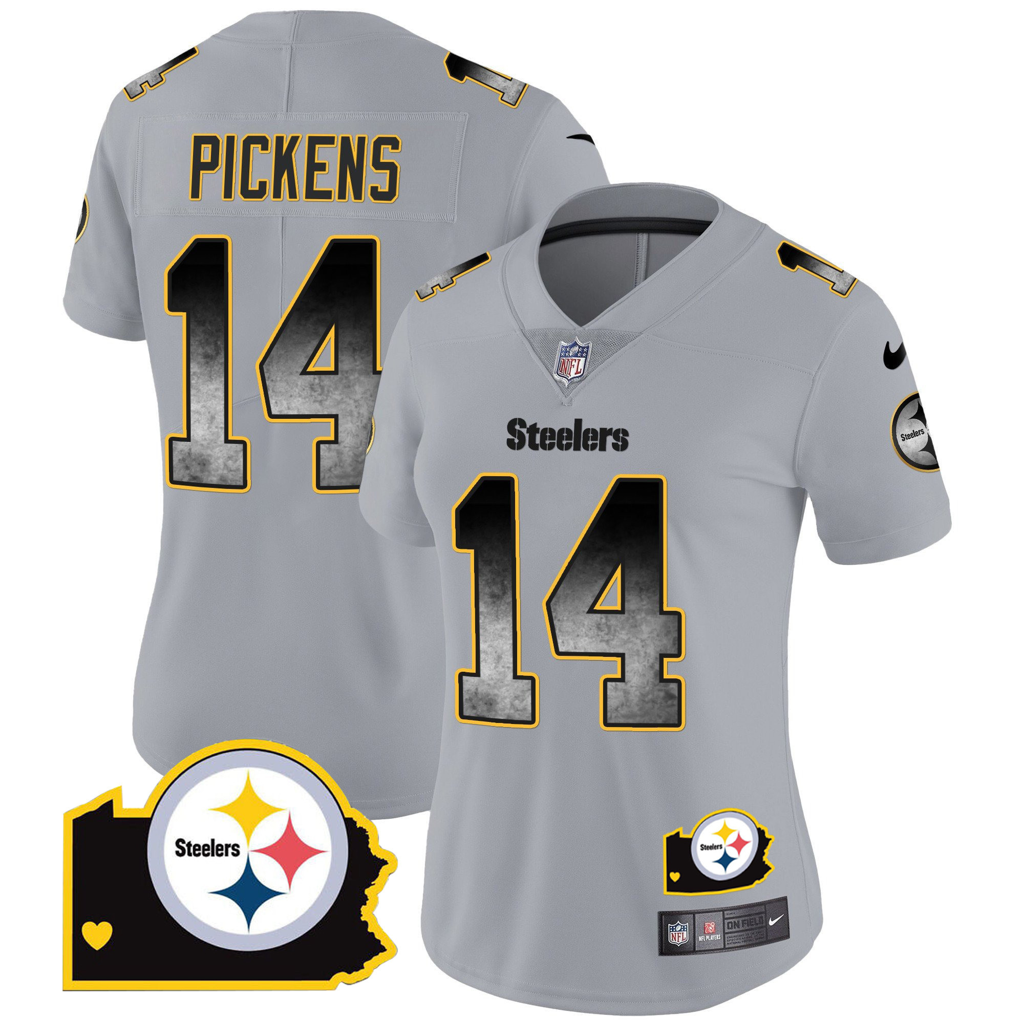 Women's Steelers Arch Smoke Home Patch Vapor Jersey - All Stitched - Image 25