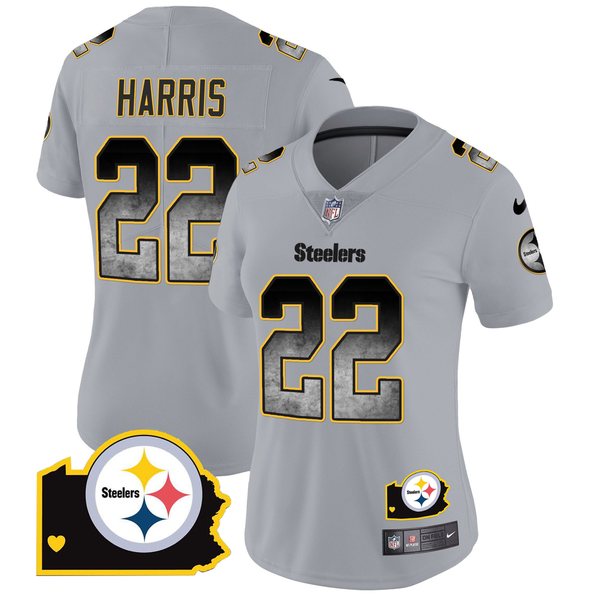 Women's Steelers Arch Smoke Home Patch Vapor Jersey - All Stitched - Image 26
