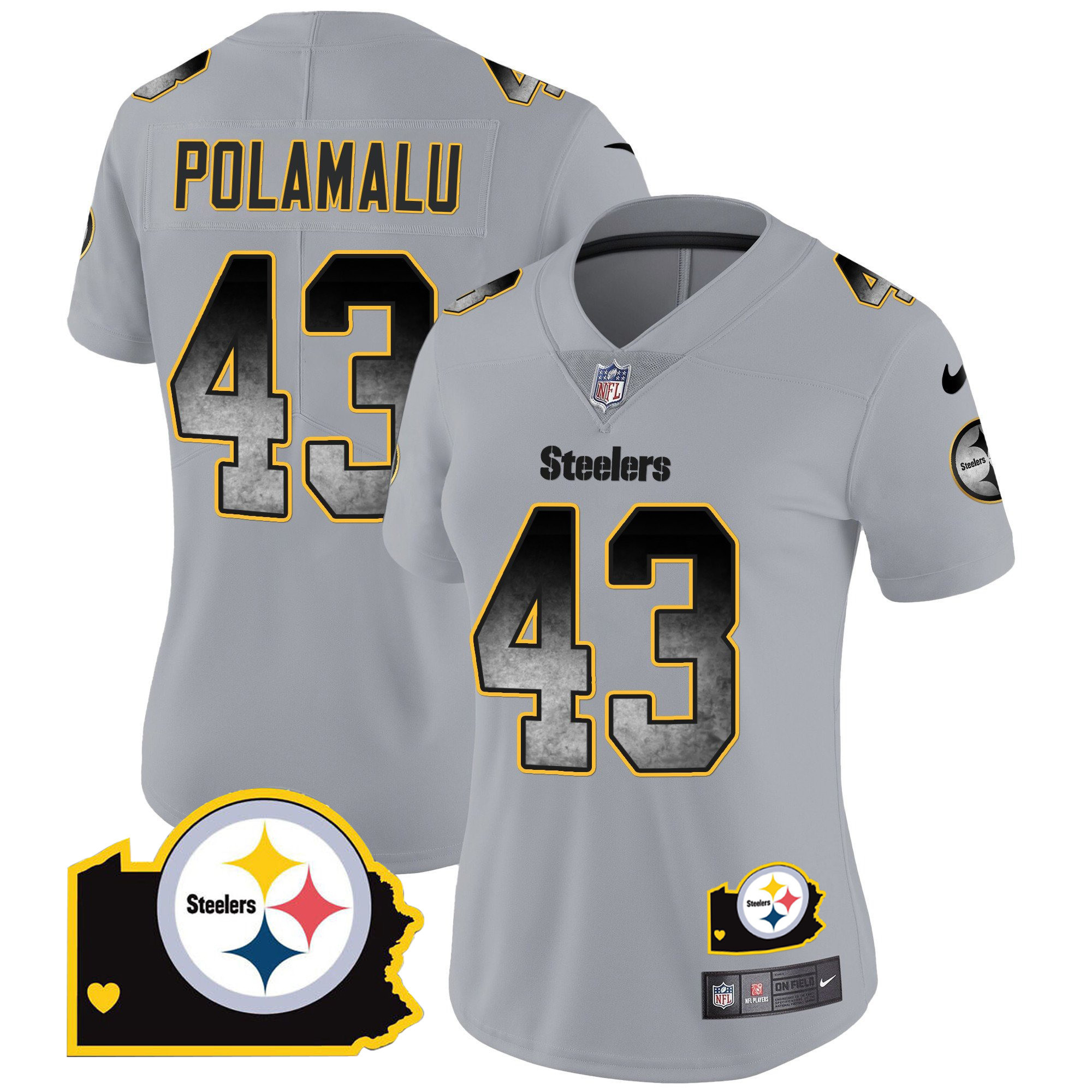 Women's Steelers Arch Smoke Home Patch Vapor Jersey - All Stitched - Image 27