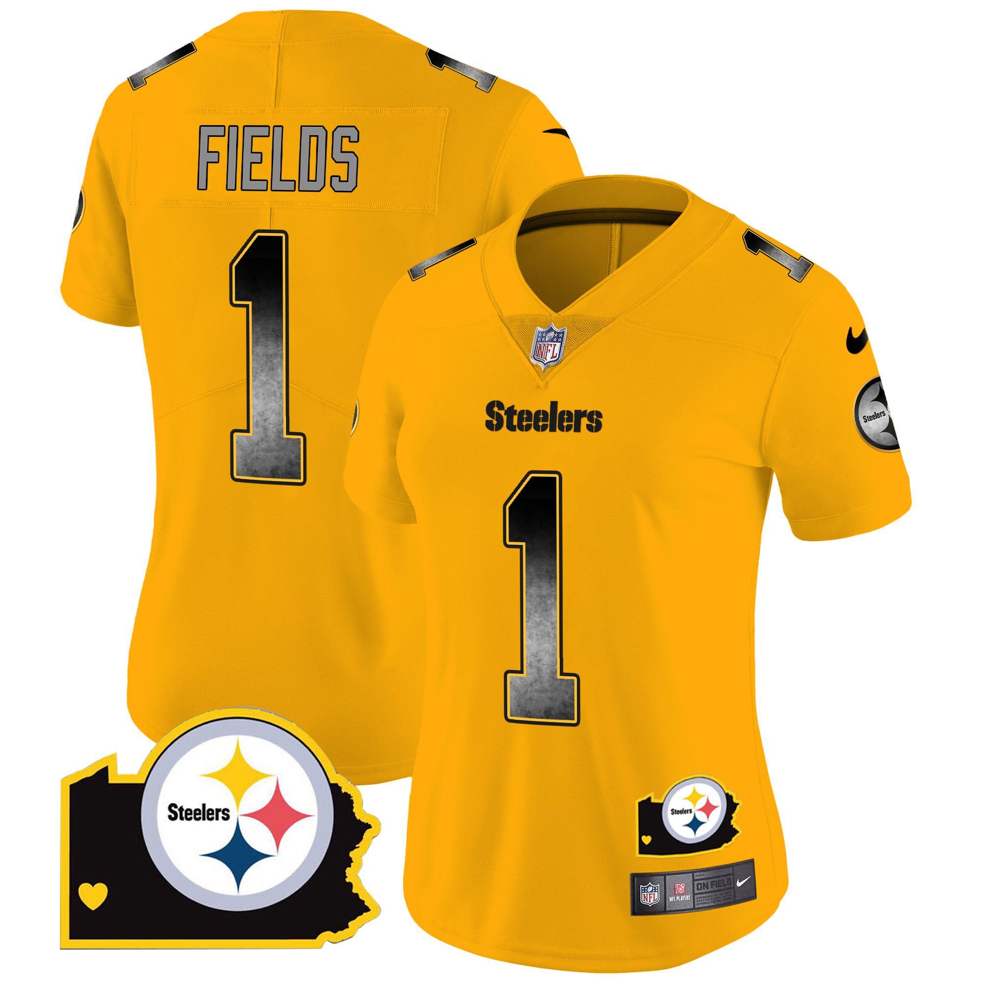 Women's Steelers Arch Smoke Home Patch Vapor Jersey - All Stitched - Image 29
