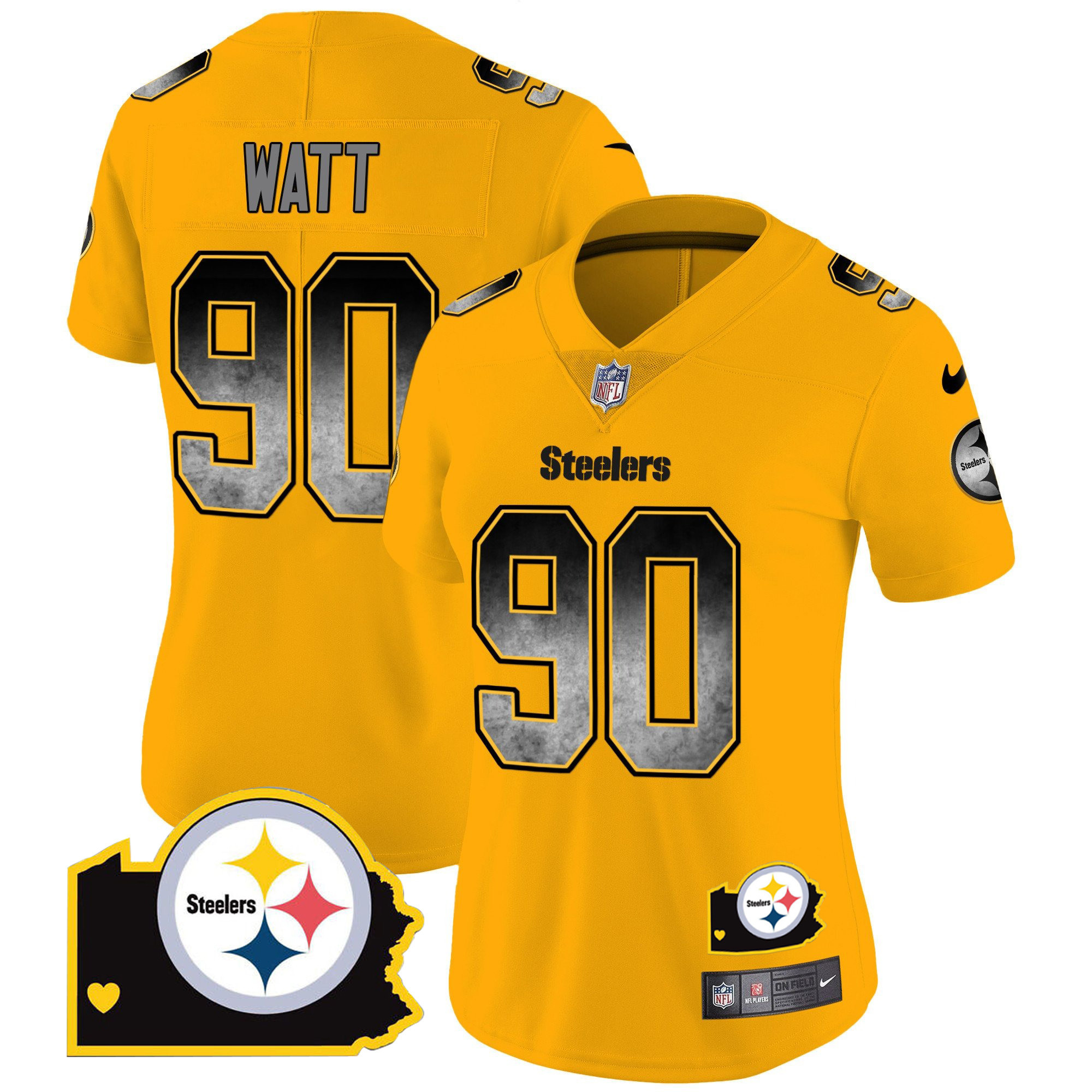 Women's Steelers Arch Smoke Home Patch Vapor Jersey - All Stitched - Image 31