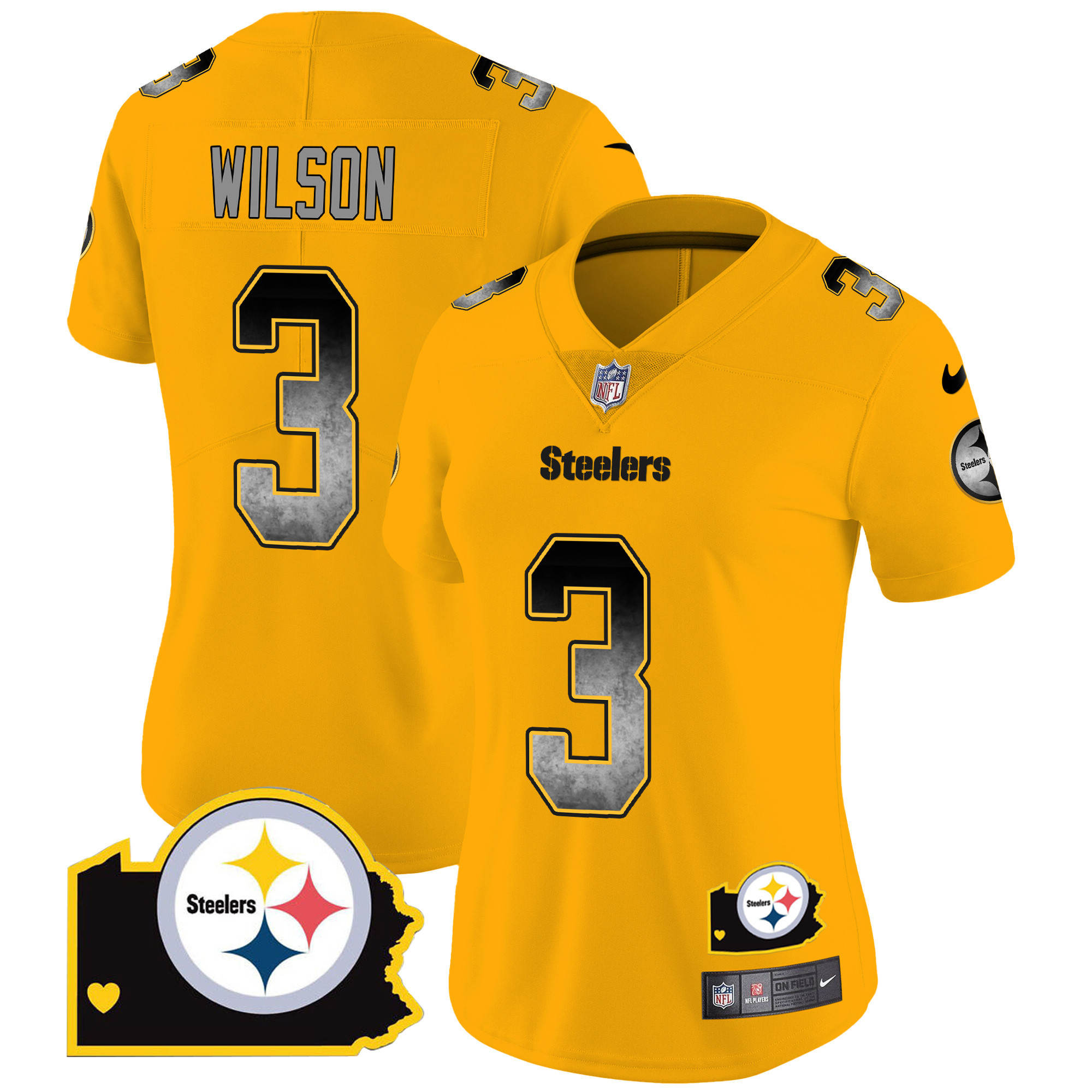 Women's Steelers Arch Smoke Home Patch Vapor Jersey - All Stitched - Image 30