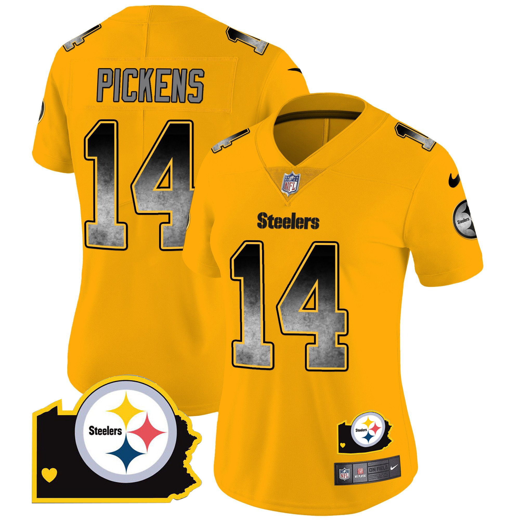 Women's Steelers Arch Smoke Home Patch Vapor Jersey - All Stitched - Image 32