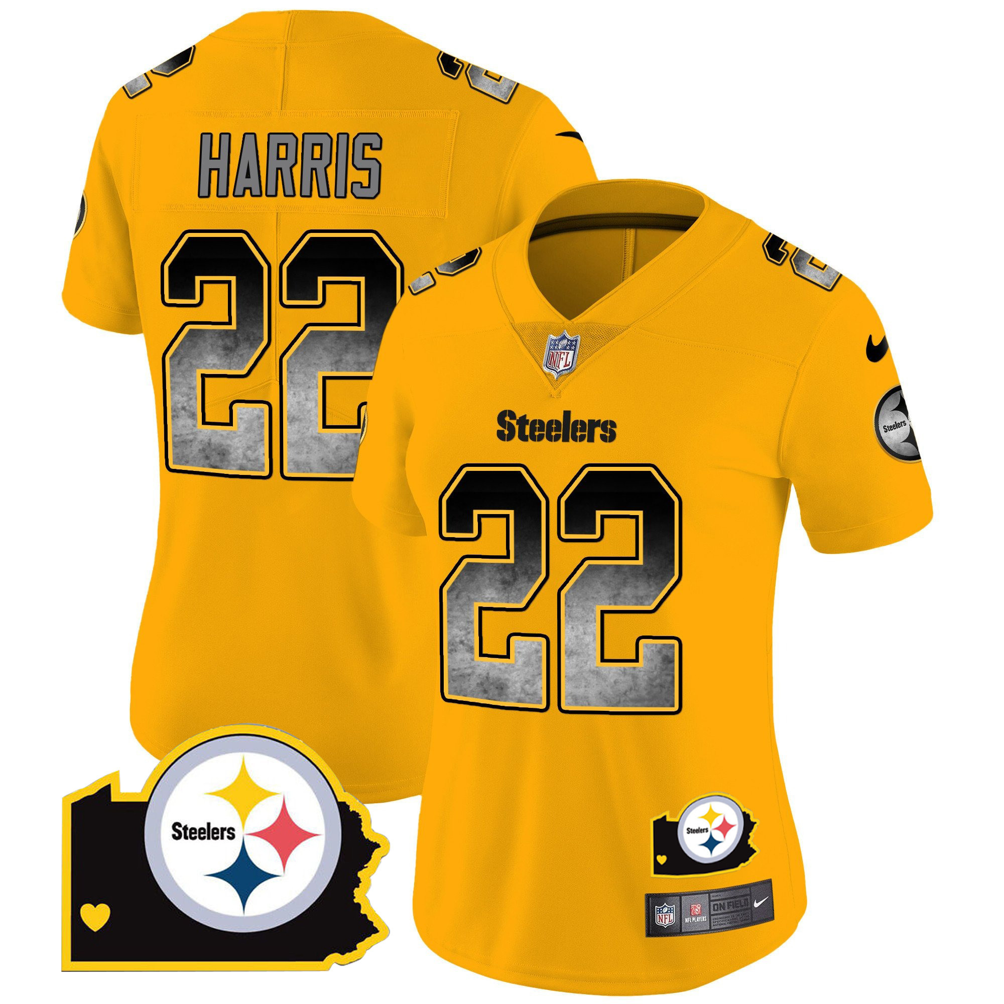 Women's Steelers Arch Smoke Home Patch Vapor Jersey - All Stitched - Image 33