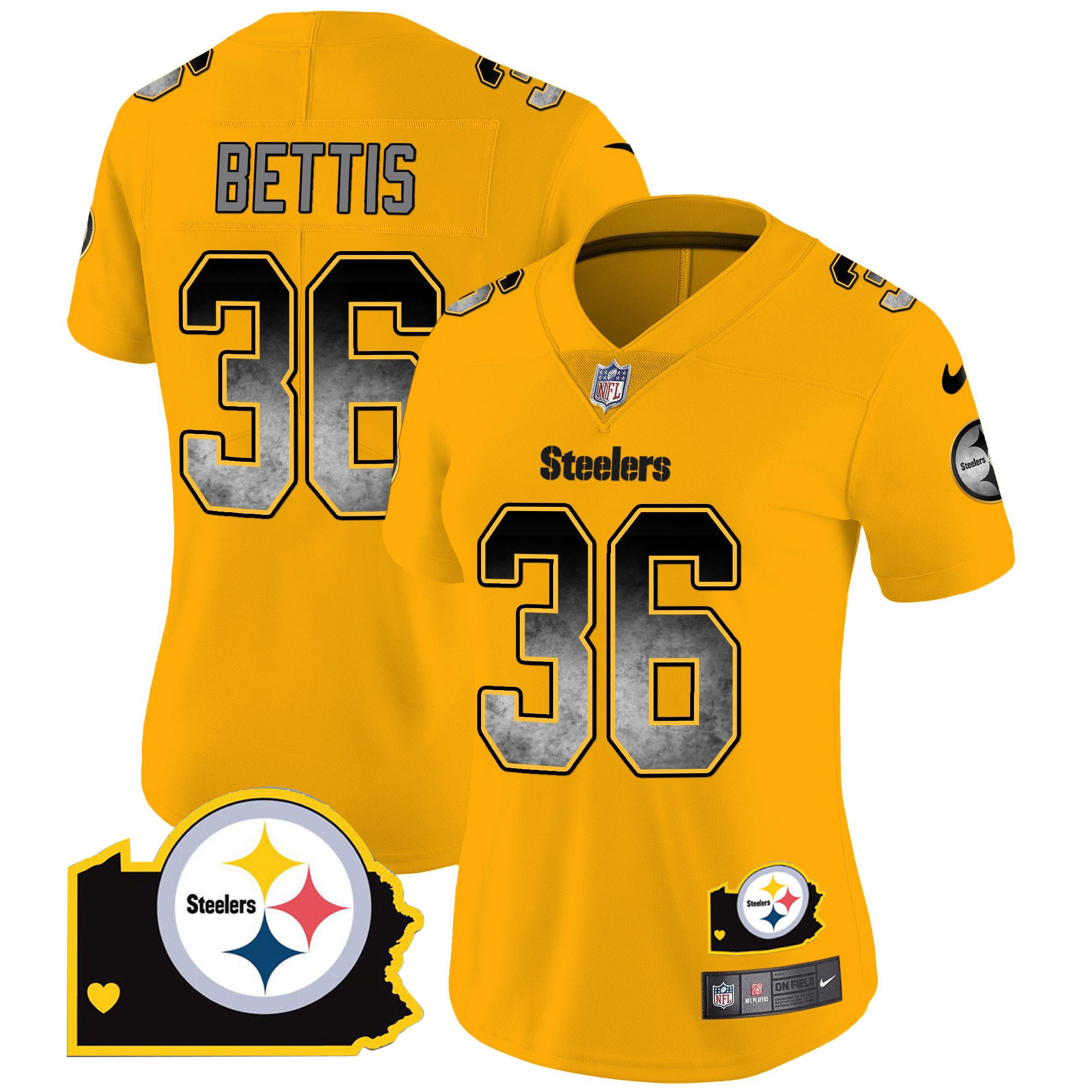 Women's Steelers Arch Smoke Home Patch Vapor Jersey - All Stitched - Image 35