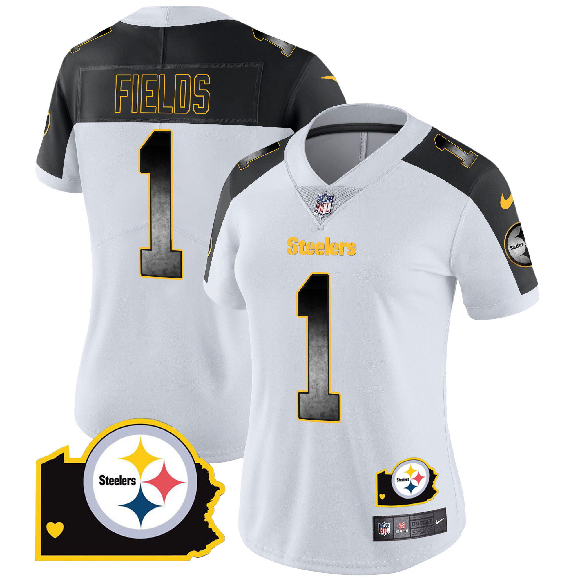 Women's Steelers Arch Smoke Home Patch Vapor Jersey - All Stitched - Image 36
