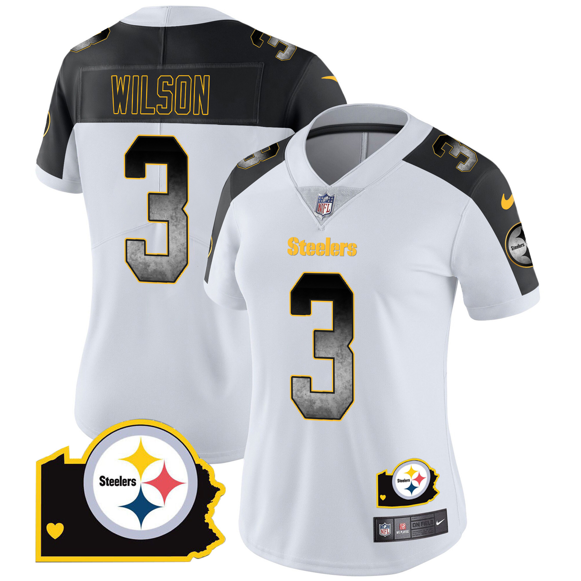 Women's Steelers Arch Smoke Home Patch Vapor Jersey - All Stitched - Image 37