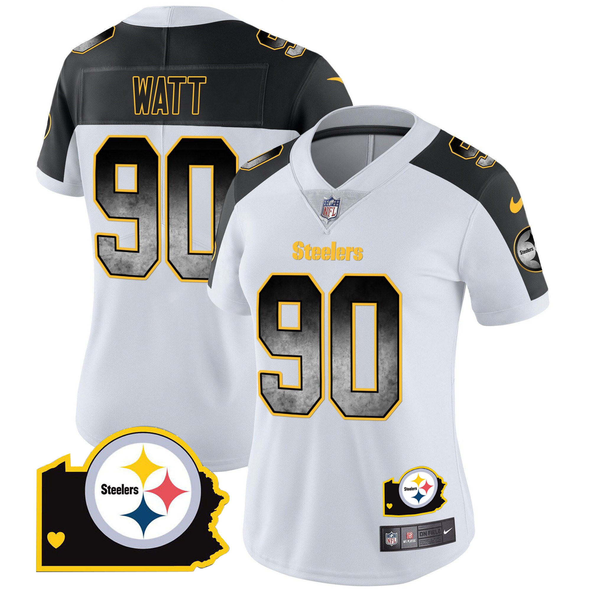 Women's Steelers Arch Smoke Home Patch Vapor Jersey - All Stitched - Image 38