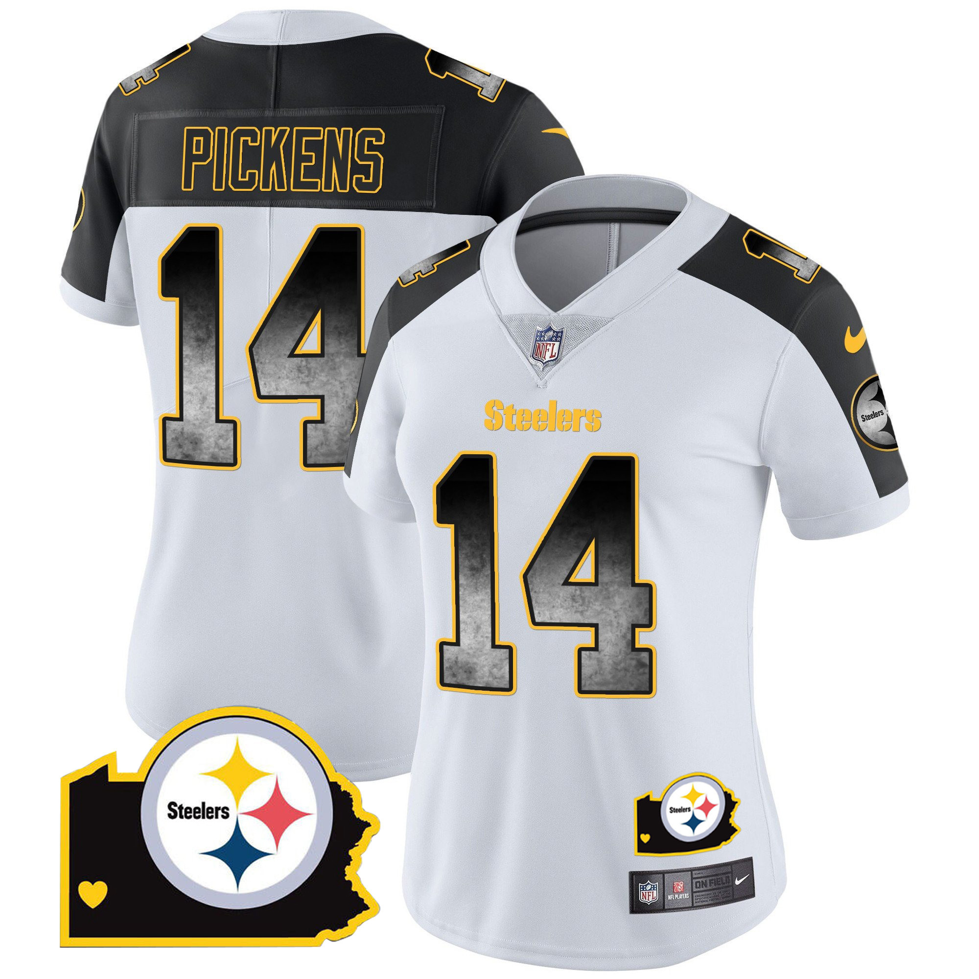 Women's Steelers Arch Smoke Home Patch Vapor Jersey - All Stitched - Image 39