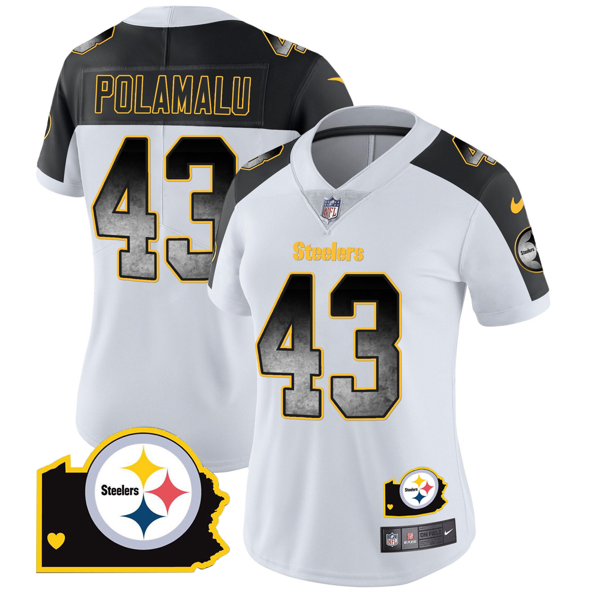 Women's Steelers Arch Smoke Home Patch Vapor Jersey - All Stitched - Image 41