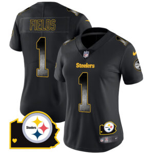 Women's Steelers Arch Smoke Home Patch Vapor Jersey - All Stitched
